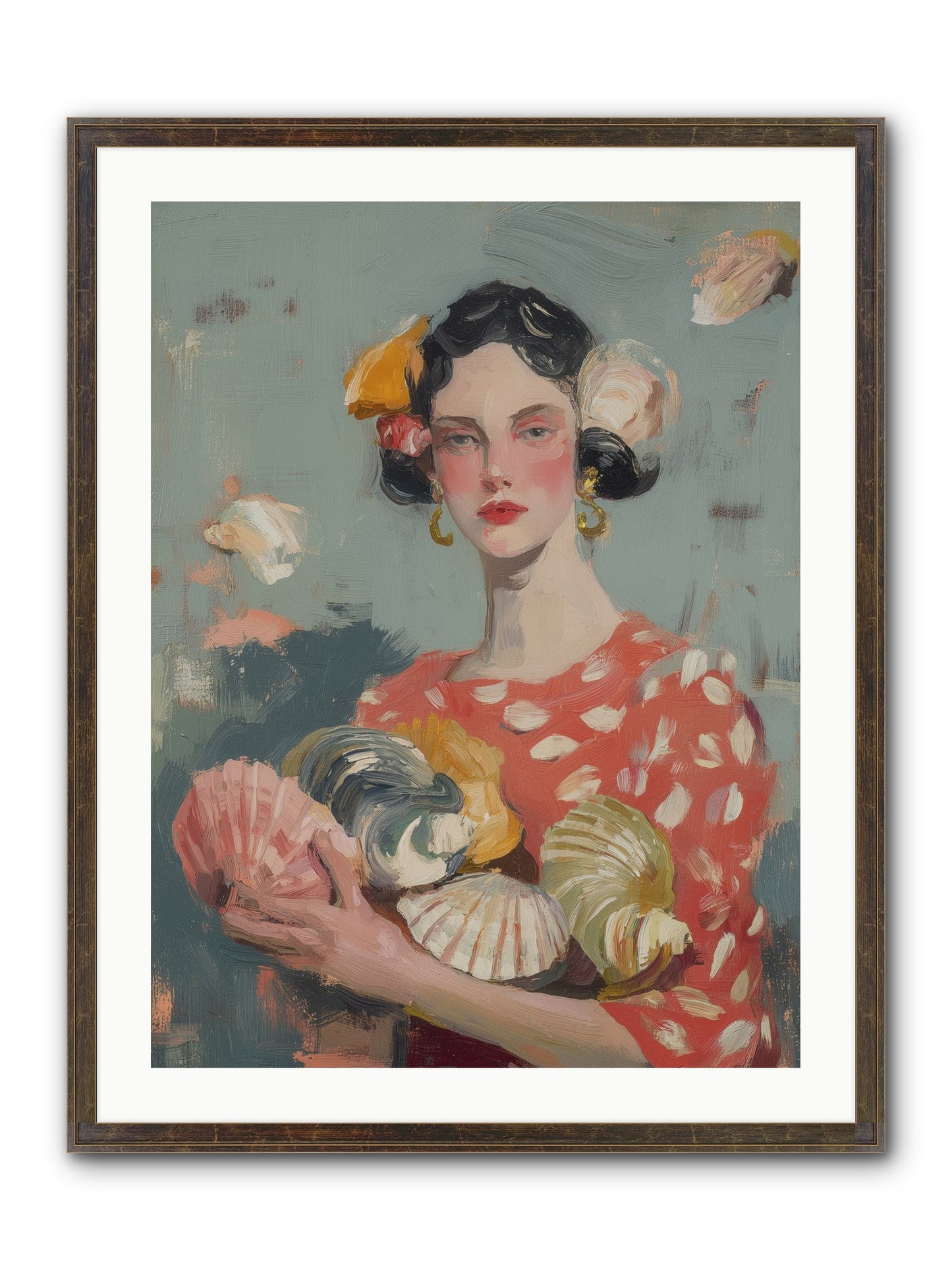 Mediterranean Majesty Framed Print - Slimwoods Black/Gold 24x32