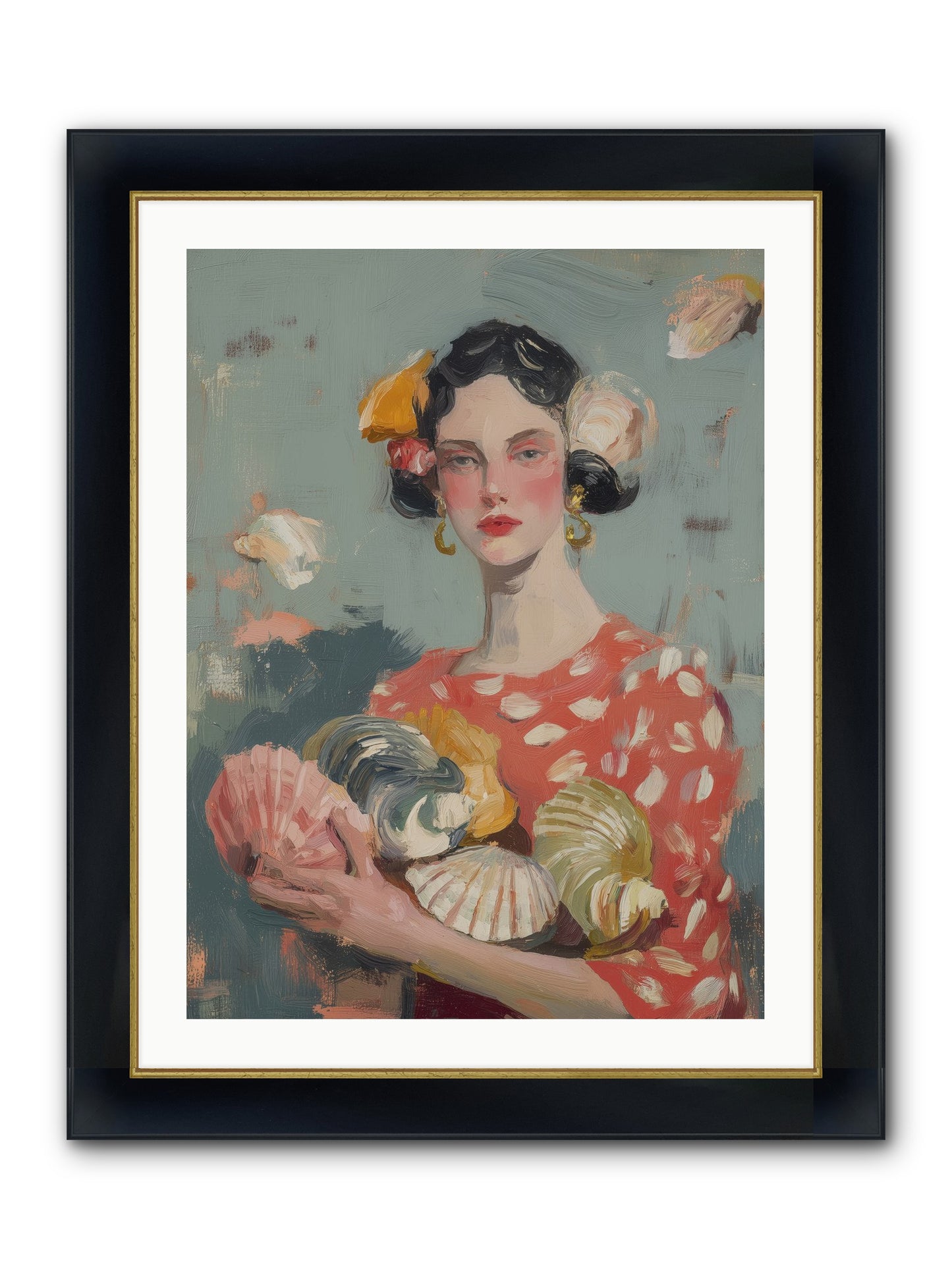 Mediterranean Majesty Framed Print - Wide Black w/Gold 24x32