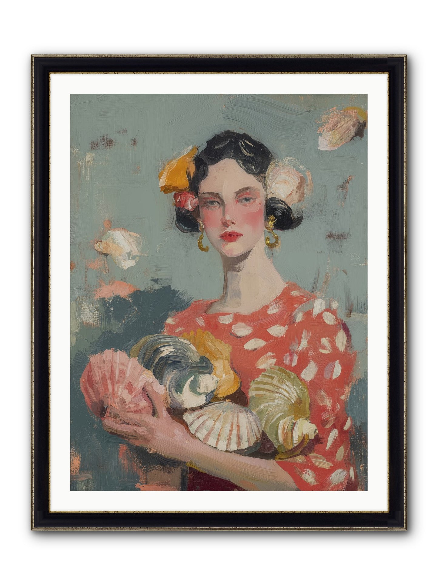 Mediterranean Majesty Framed Print - Black & Gold 30x40