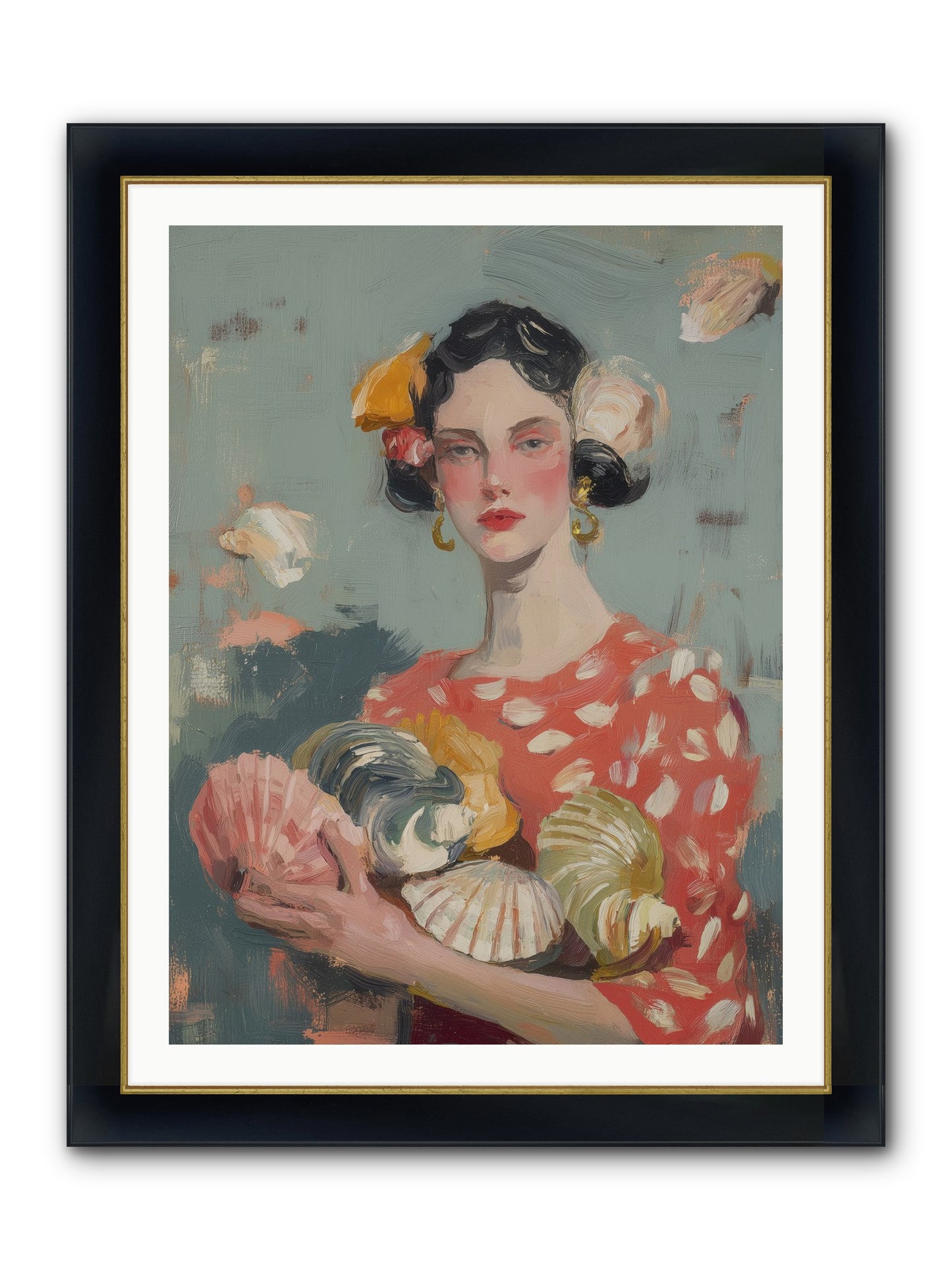 Mediterranean Majesty Framed Print - Wide Black w/Gold 30x40