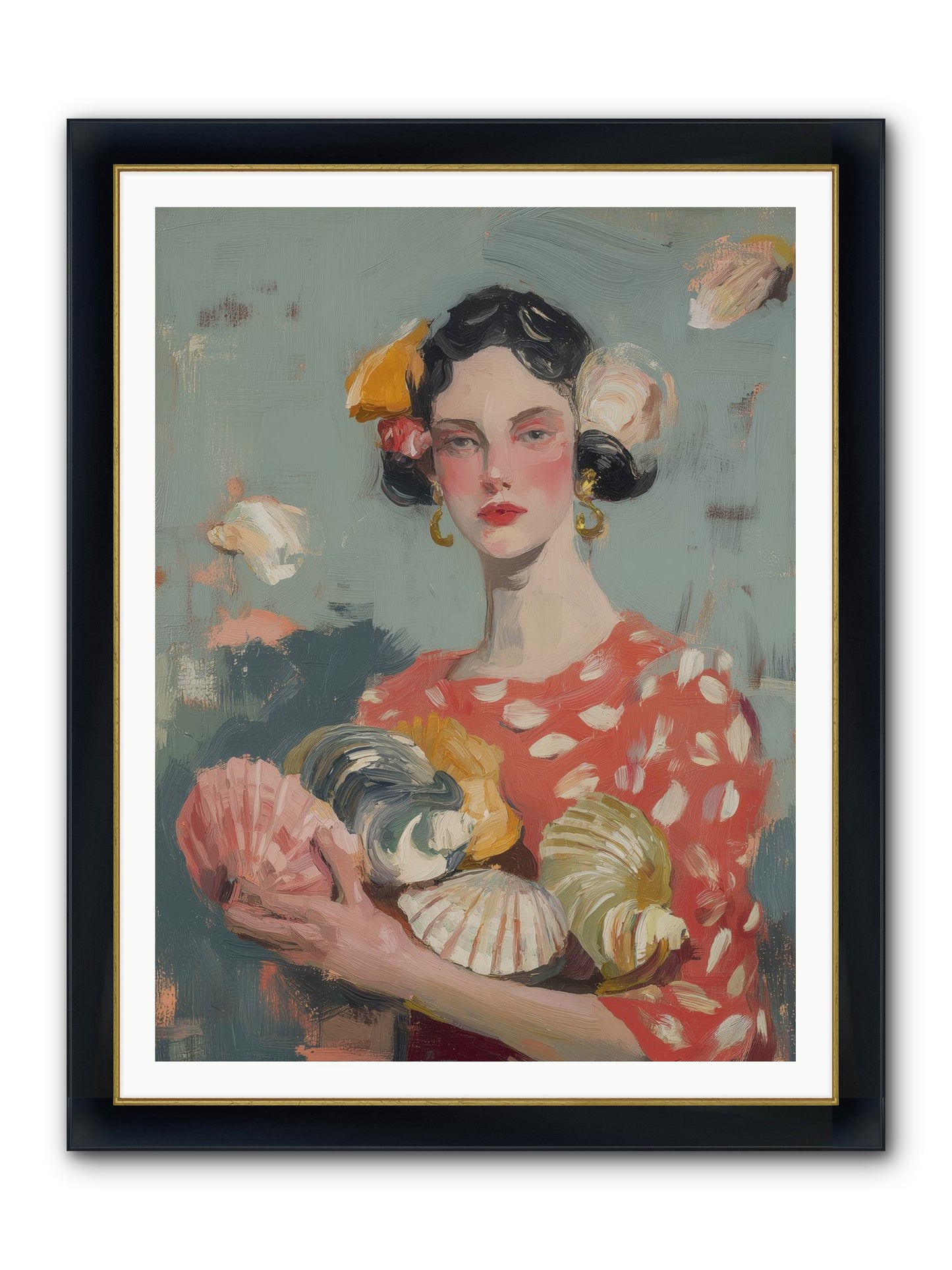 Mediterranean Majesty Framed Print - Wide Black w/Gold 36x48