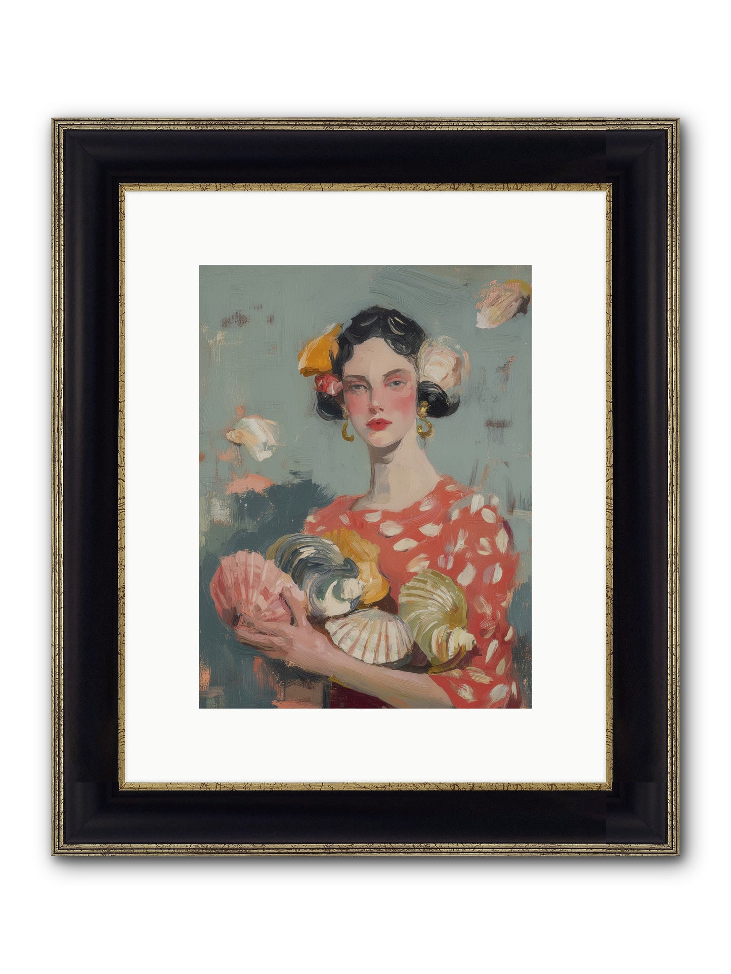 Mediterranean Majesty Framed Print - Black & Gold 9x12