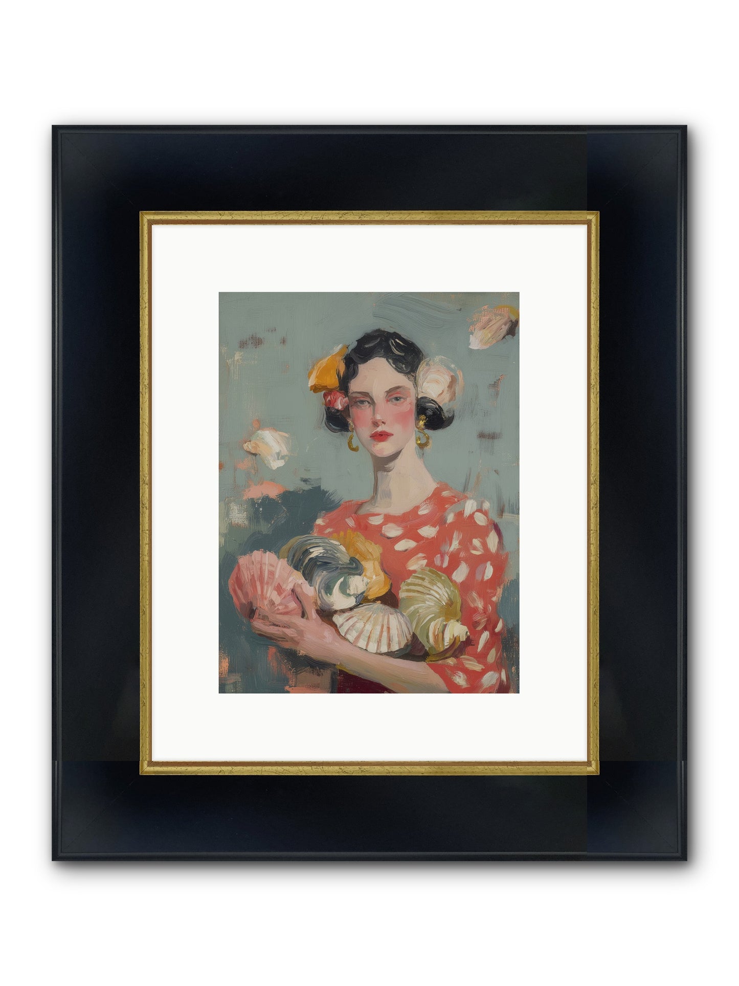 Mediterranean Majesty Framed Print - Wide Black w/Gold 9x12