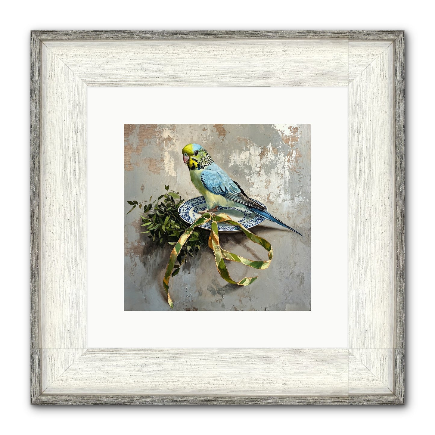 Melodious Perch Framed Print - Driftwood White 10x10