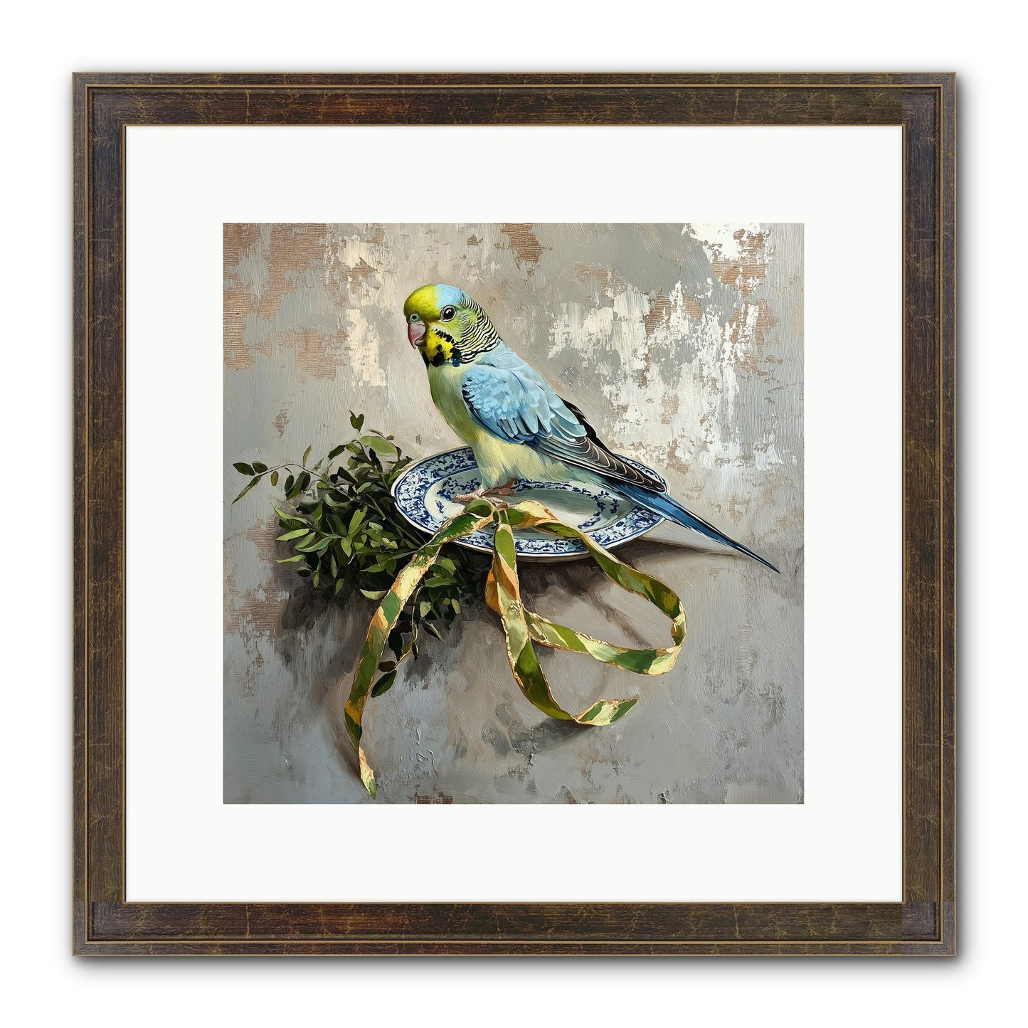 Melodious Perch Framed Print - Slimwoods Black/Gold 12x12