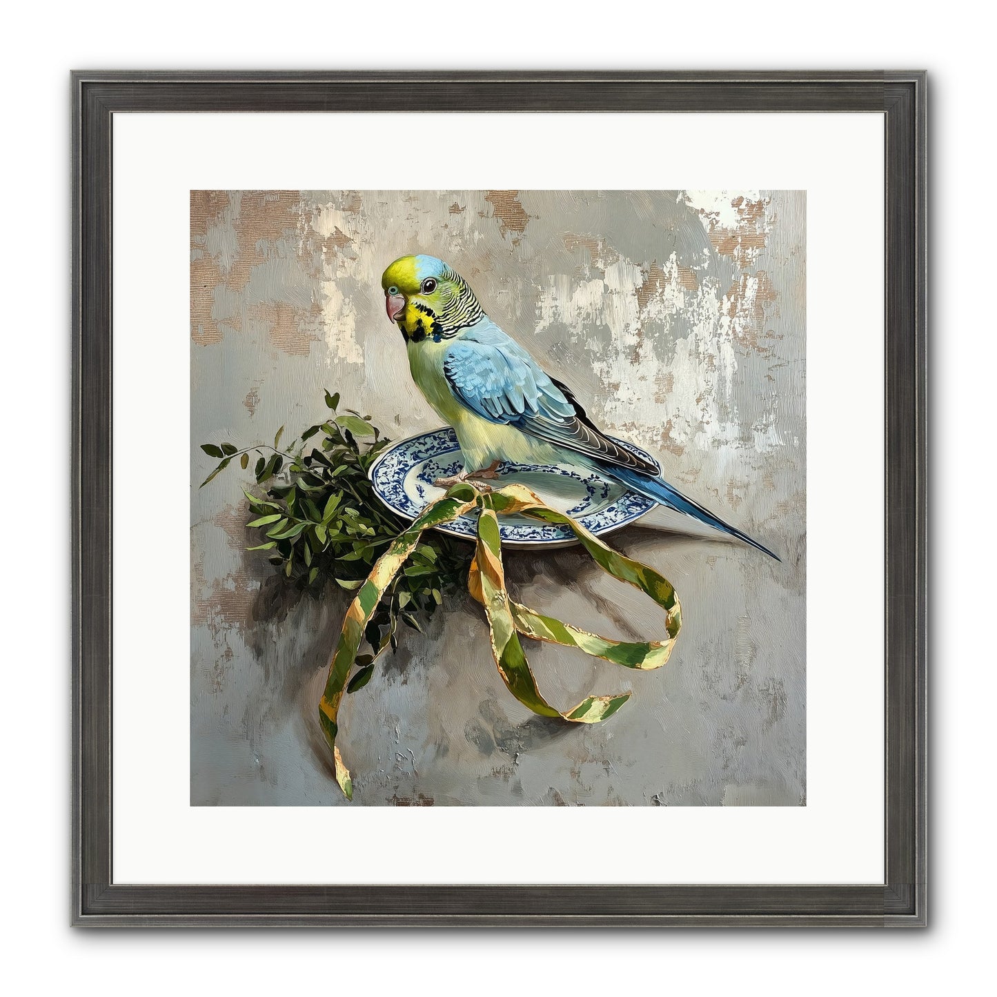 Melodious Perch Framed Print - Slimwoods Black/Silver 16x16