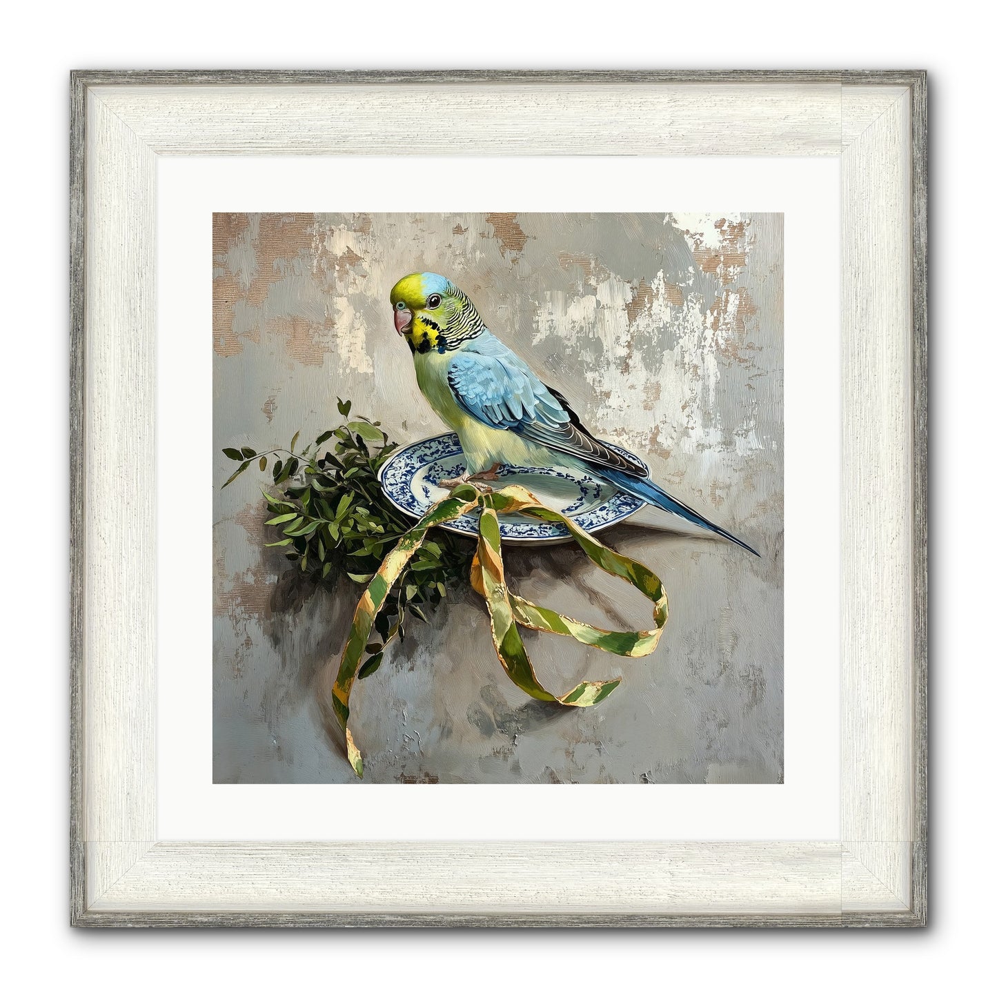 Melodious Perch Framed Print - Driftwood White 20x20