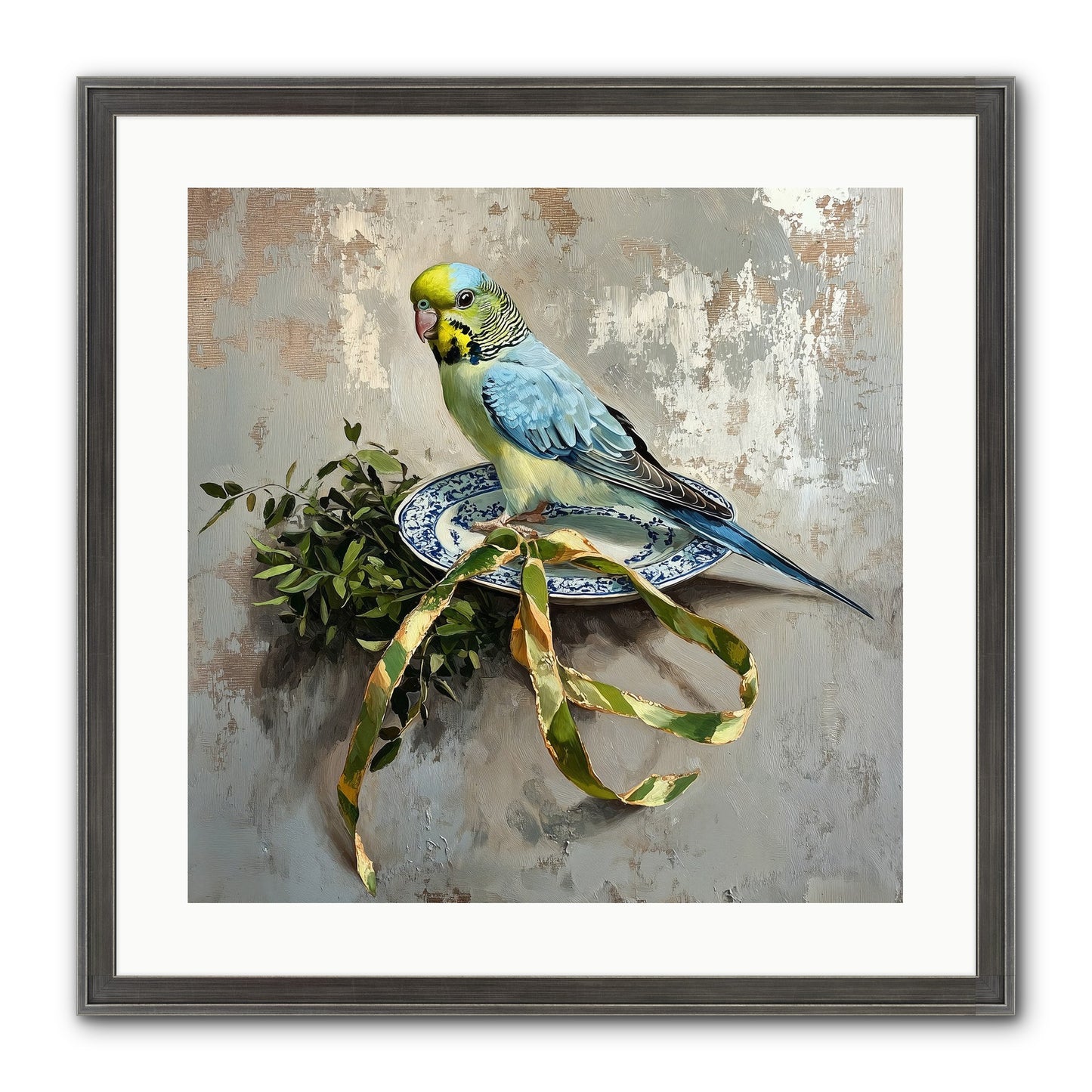 Melodious Perch Framed Print - Slimwoods Black/Silver 20x20