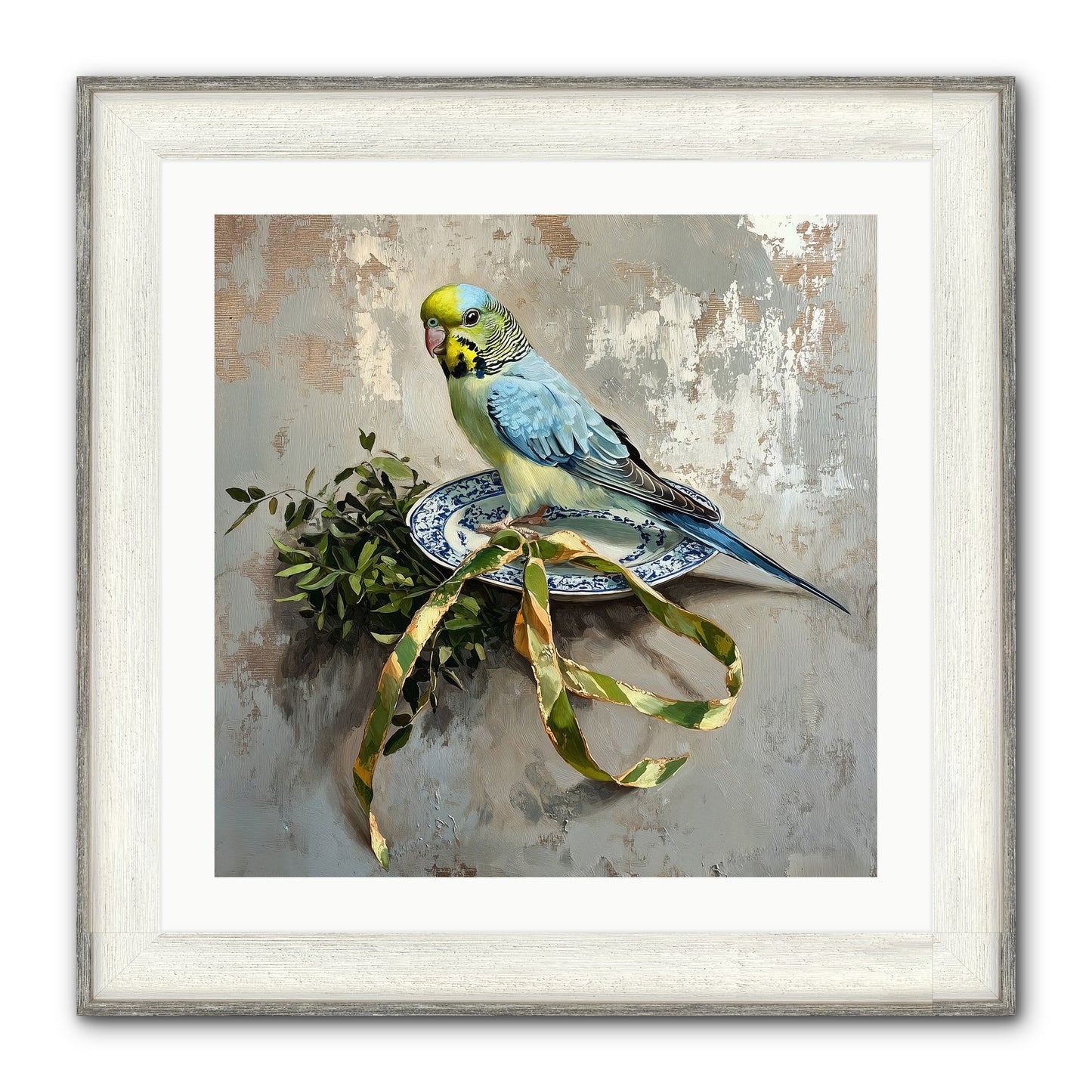 Melodious Perch Framed Print - Driftwood White 24x24