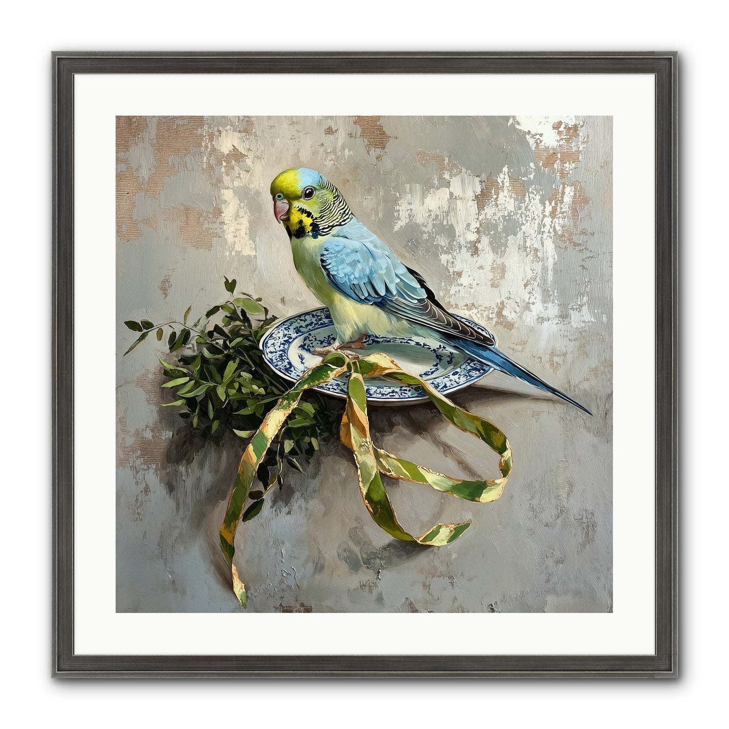 Melodious Perch Framed Print - Slimwoods Black/Silver 24x24