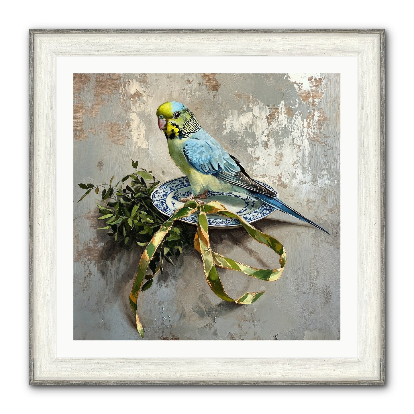 Melodious Perch Framed Print - Driftwood White 30x30