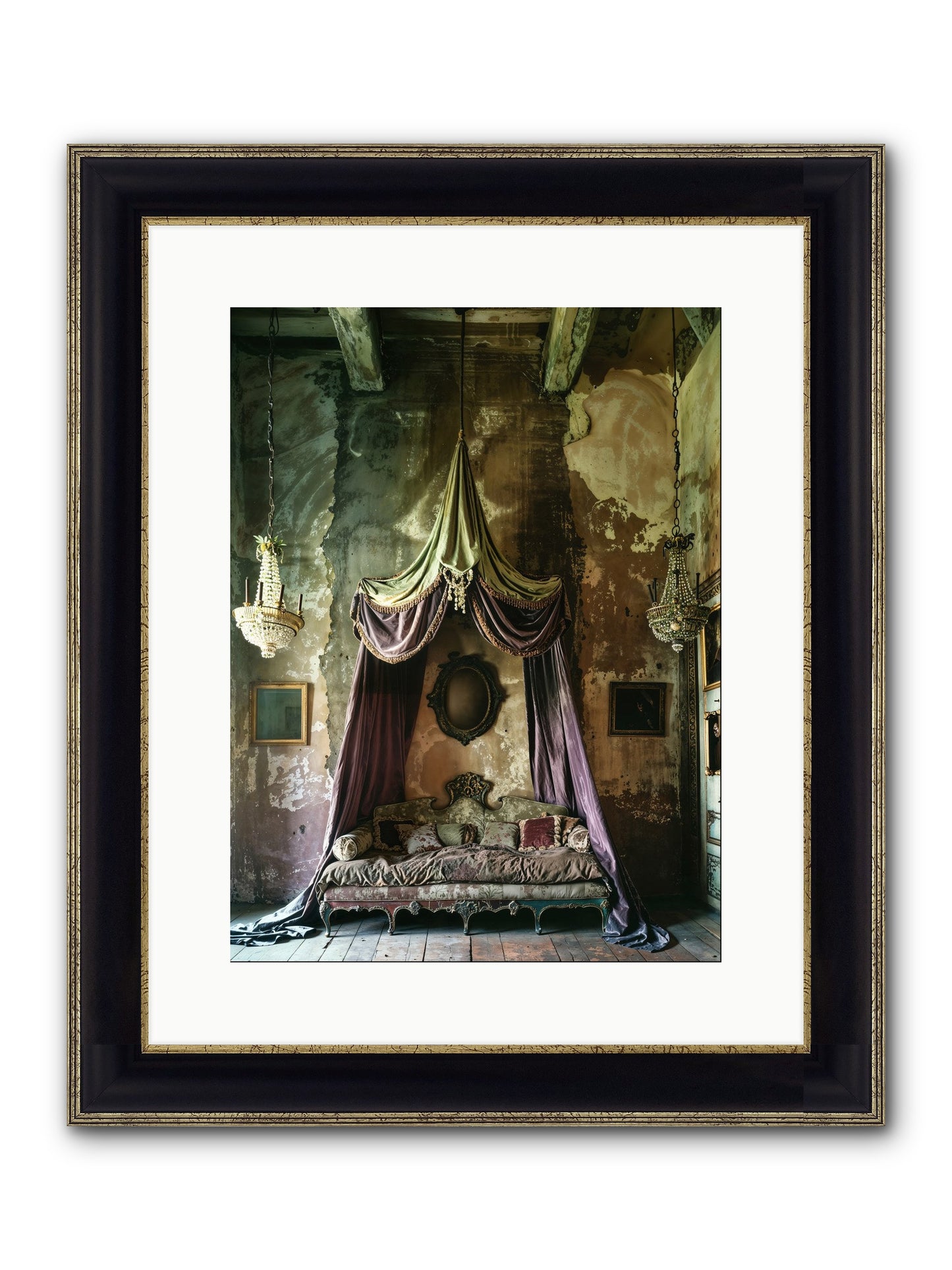 Memoirs Of A Gilded Slumber Framed Print - Black & Gold 12x16