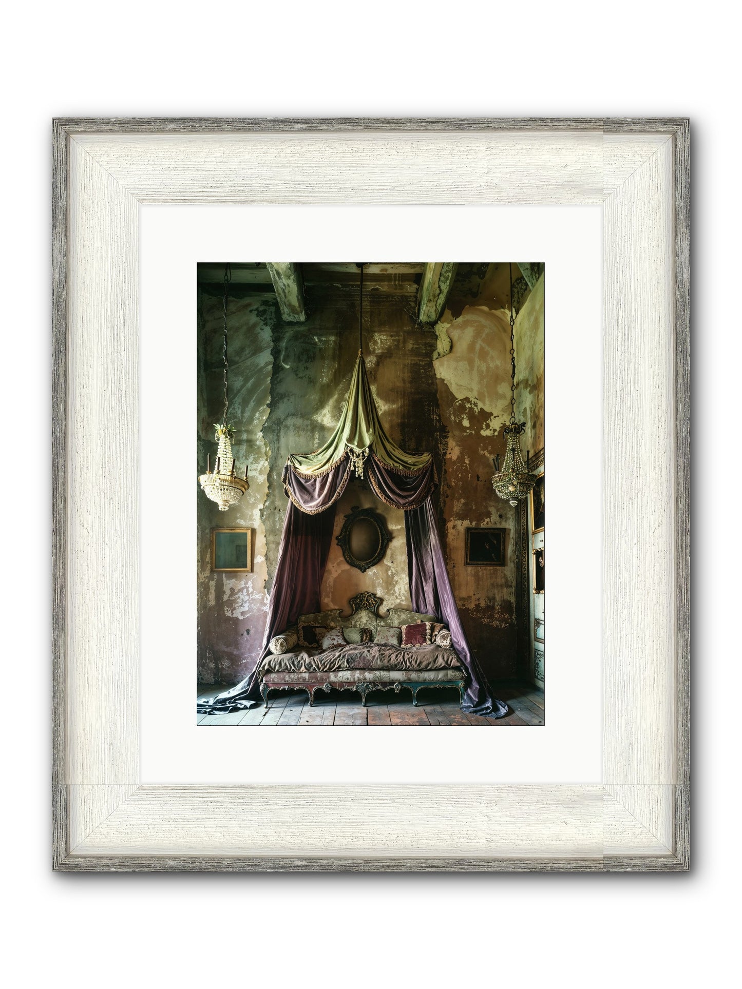 Memoirs Of A Gilded Slumber Framed Print - Driftwood White 12x16