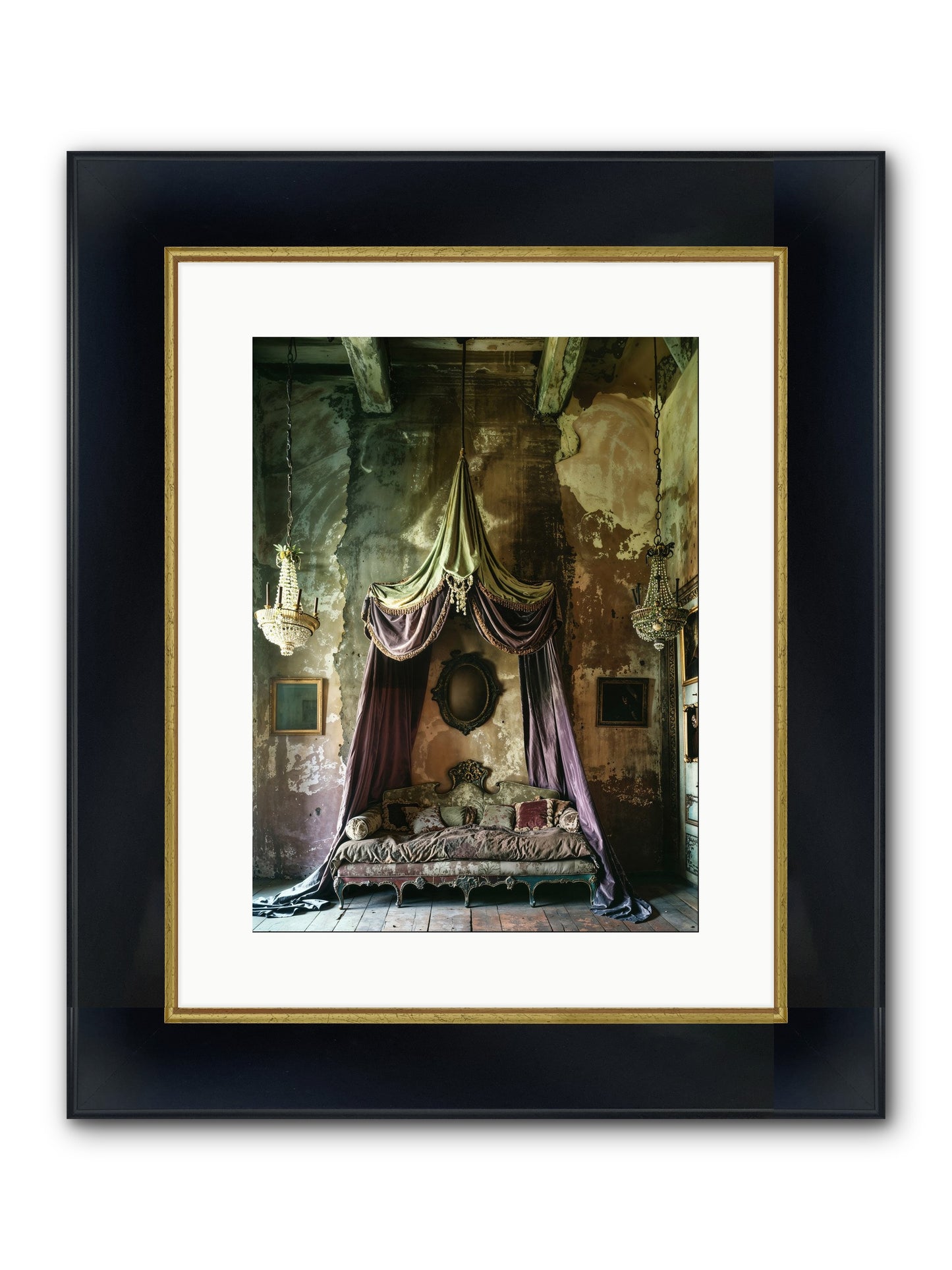 Memoirs Of A Gilded Slumber Framed Print - Wide Black w/Gold 12x16