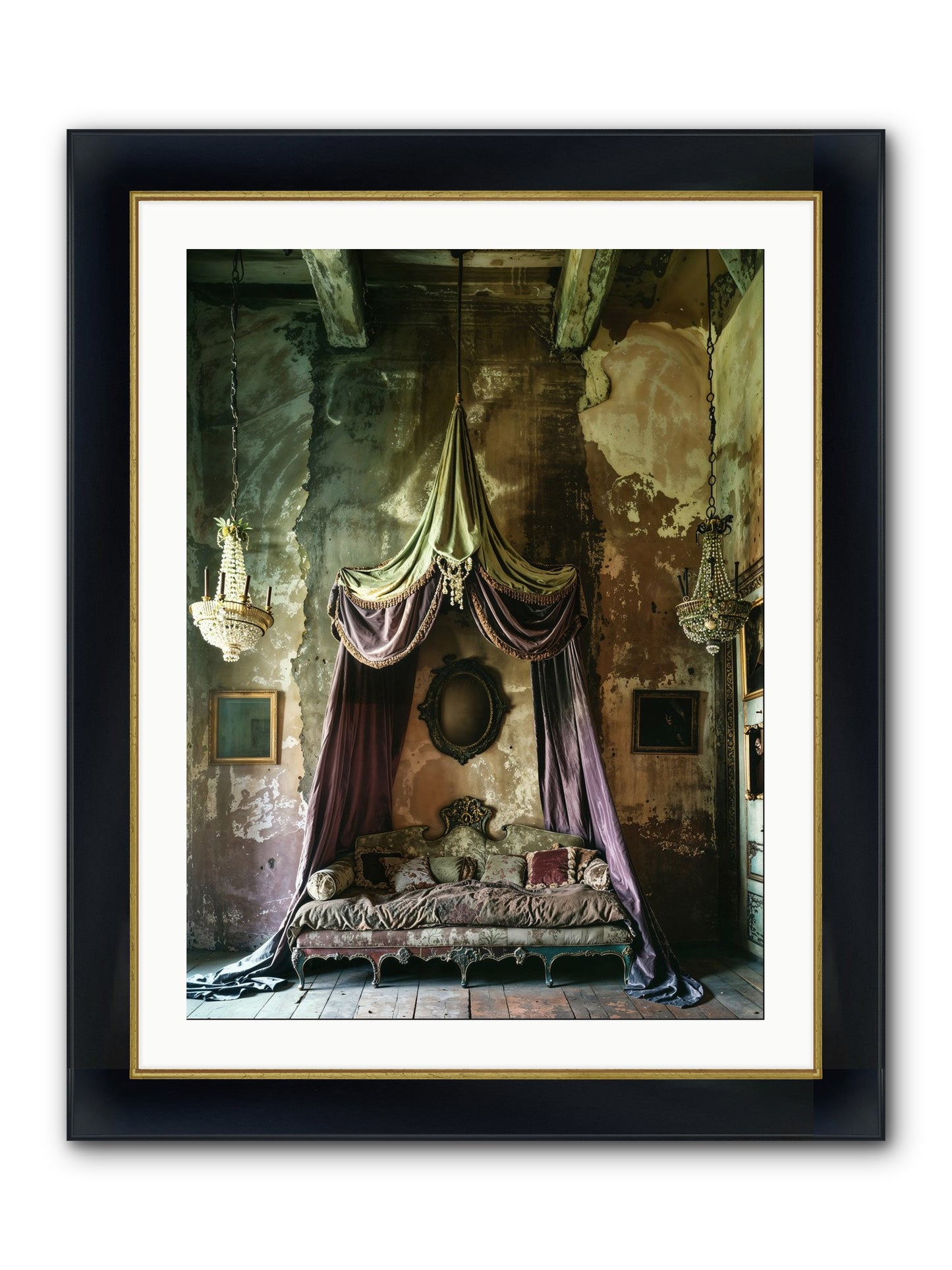 Memoirs Of A Gilded Slumber Framed Print - Wide Black w/Gold 24x32