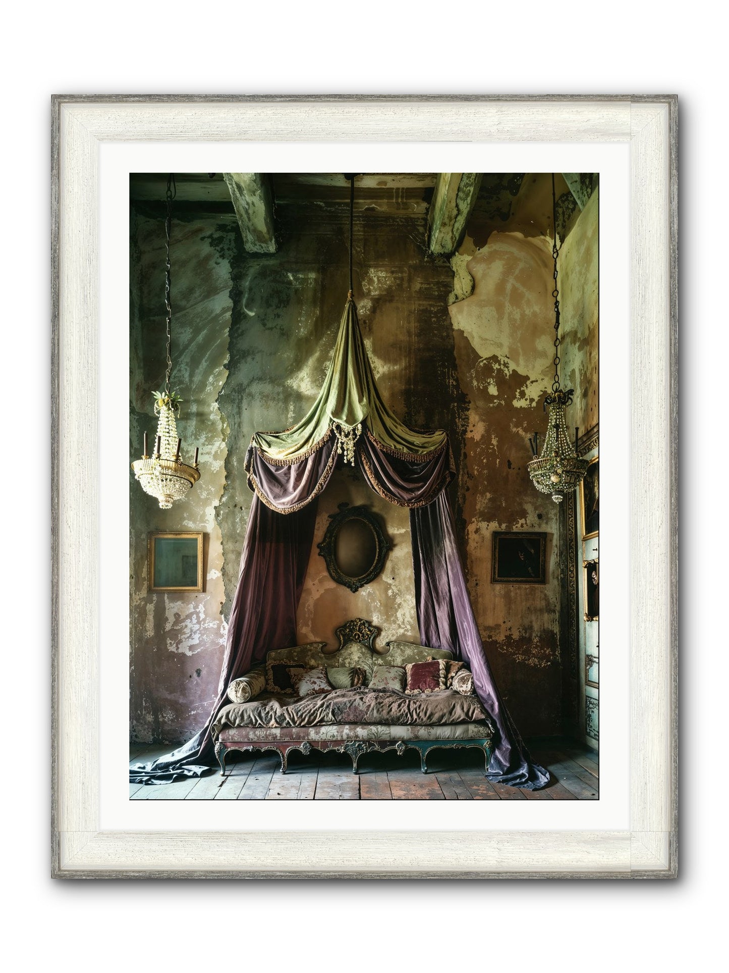 Memoirs Of A Gilded Slumber Framed Print - Driftwood White 30x40