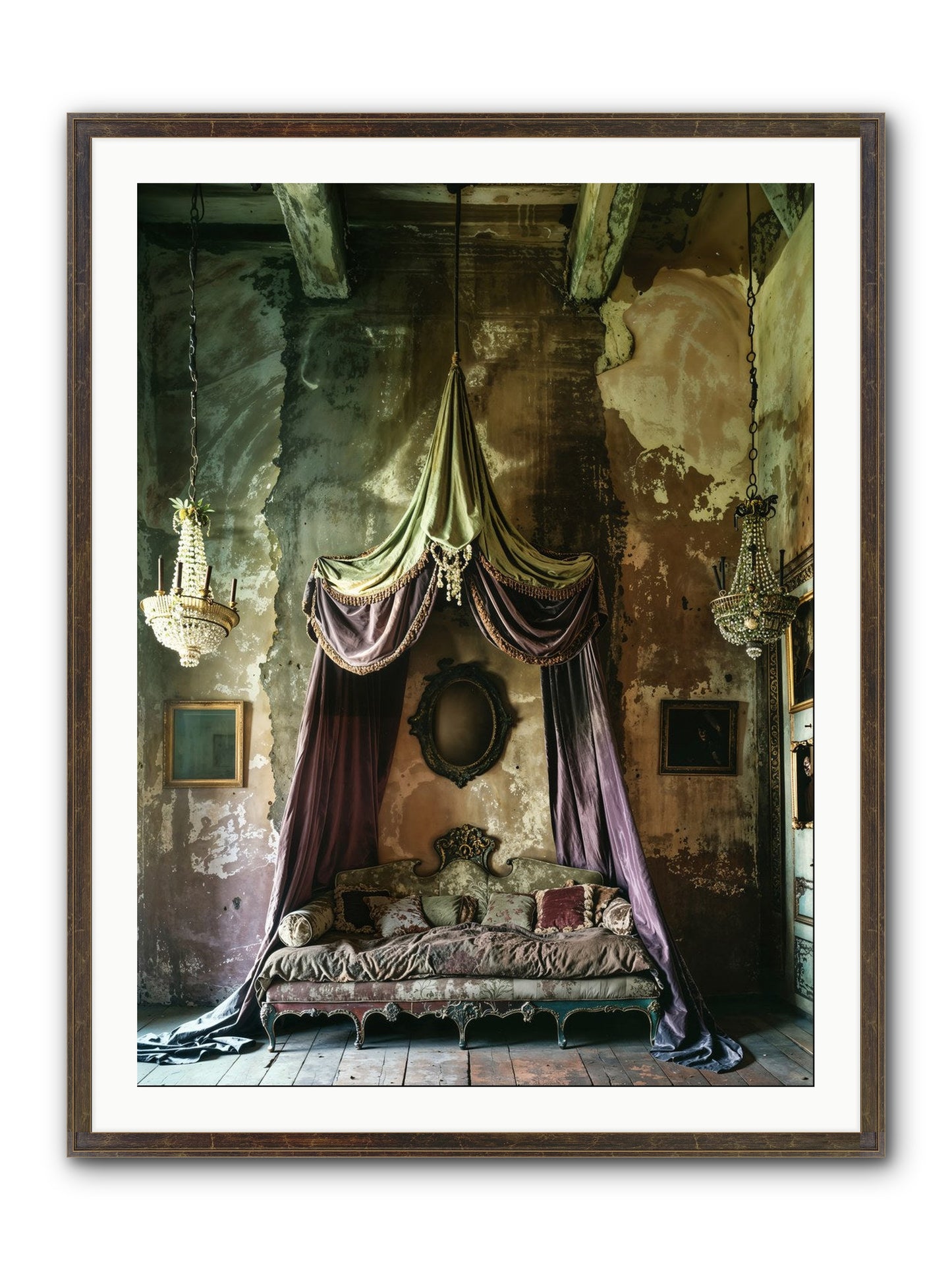 Memoirs Of A Gilded Slumber Framed Print - Slimwoods Black/Gold 30x40