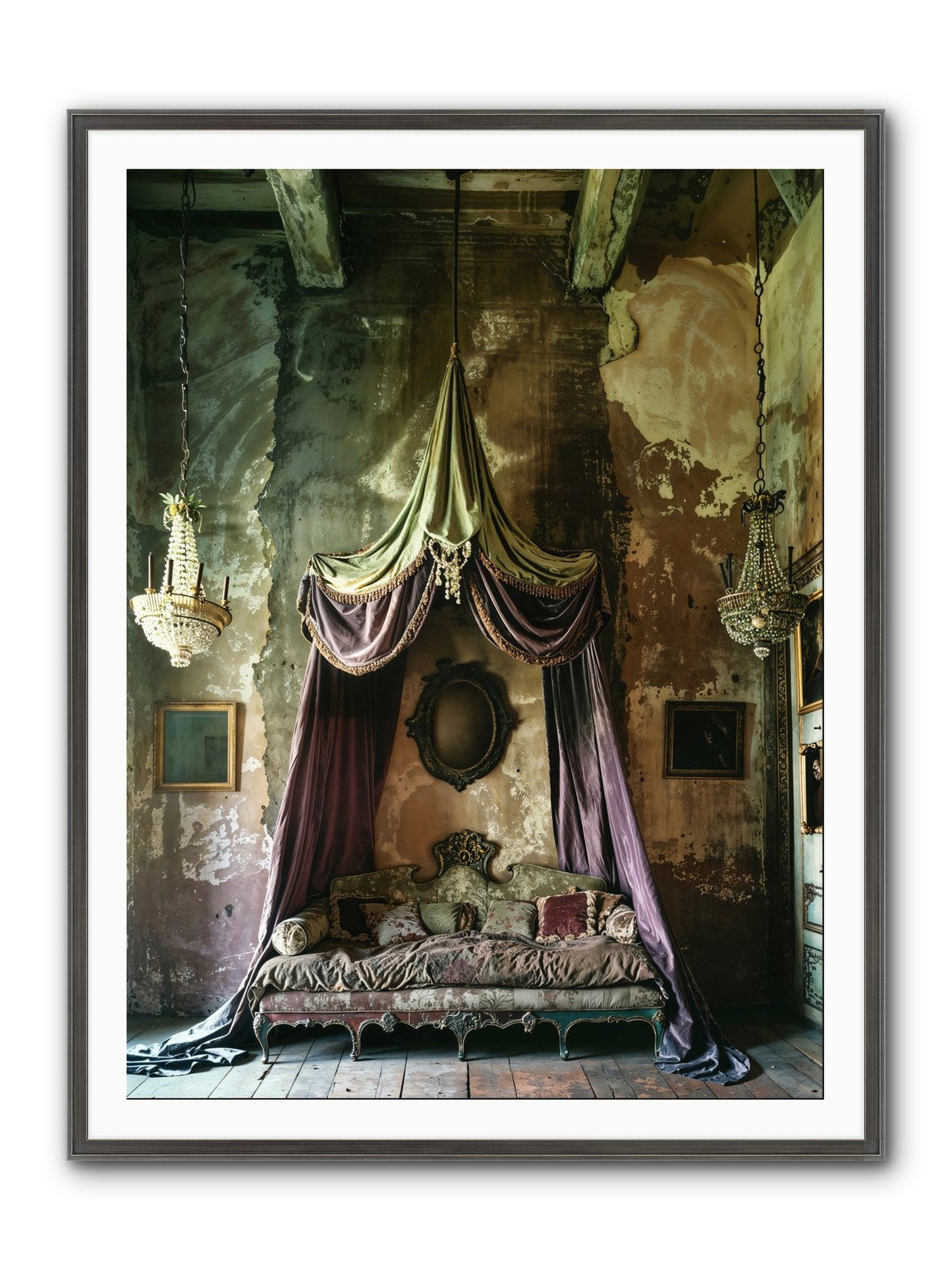 Memoirs Of A Gilded Slumber Framed Print - Slimwoods Black/Silver 36x48