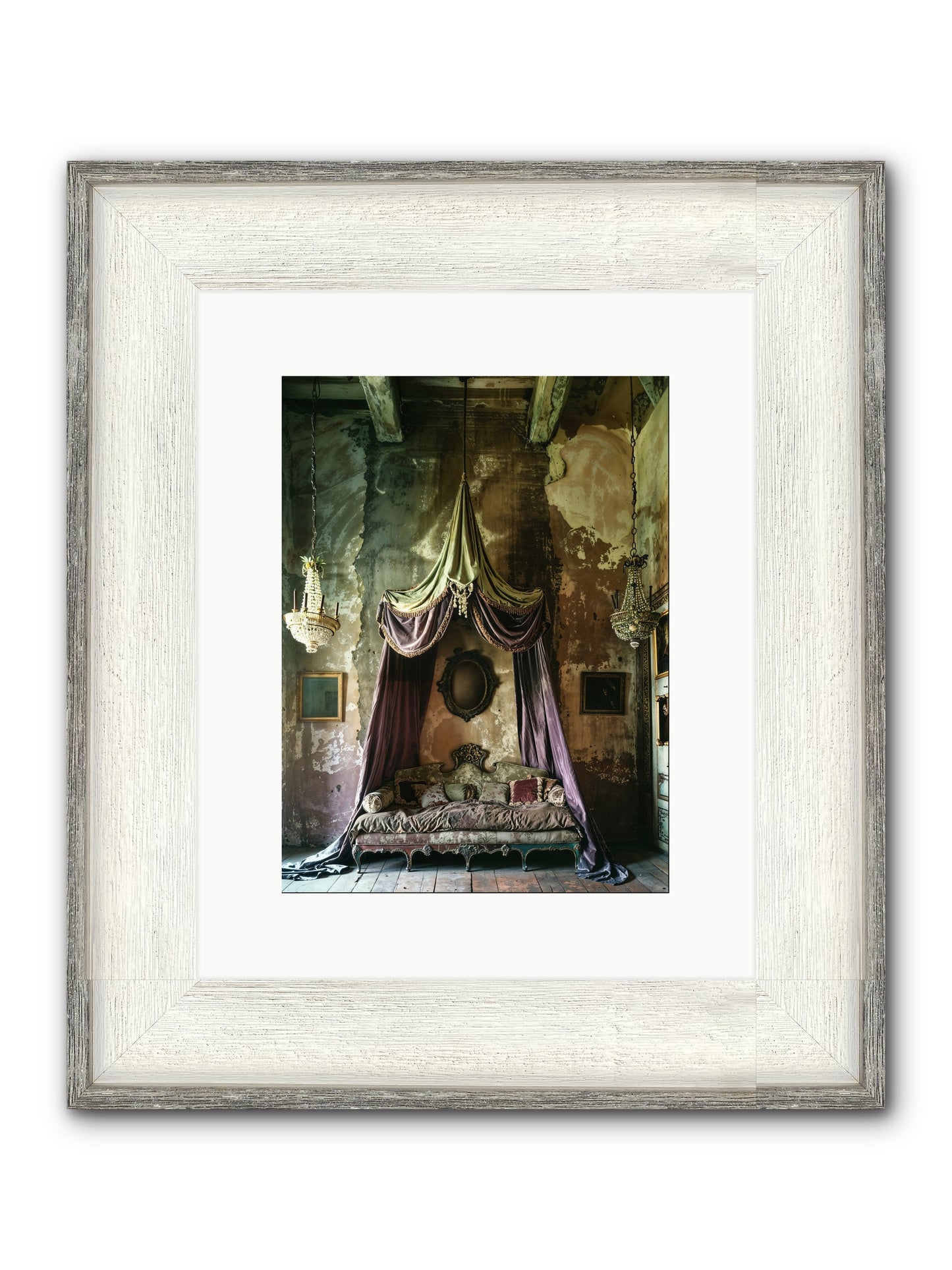 Memoirs Of A Gilded Slumber Framed Print - Driftwood White 9x12