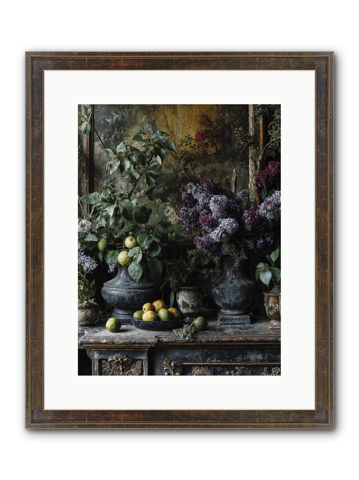 Memory Blooming Framed Print - Slimwoods Black/Gold 12x16