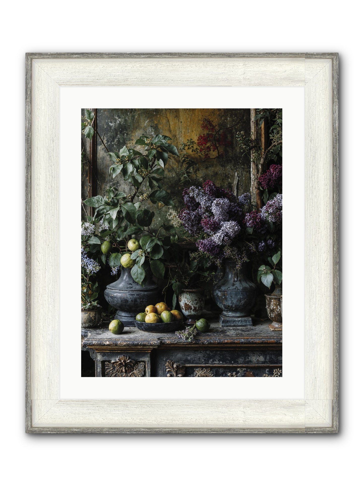 Memory Blooming Framed Print - Driftwood White 18x24