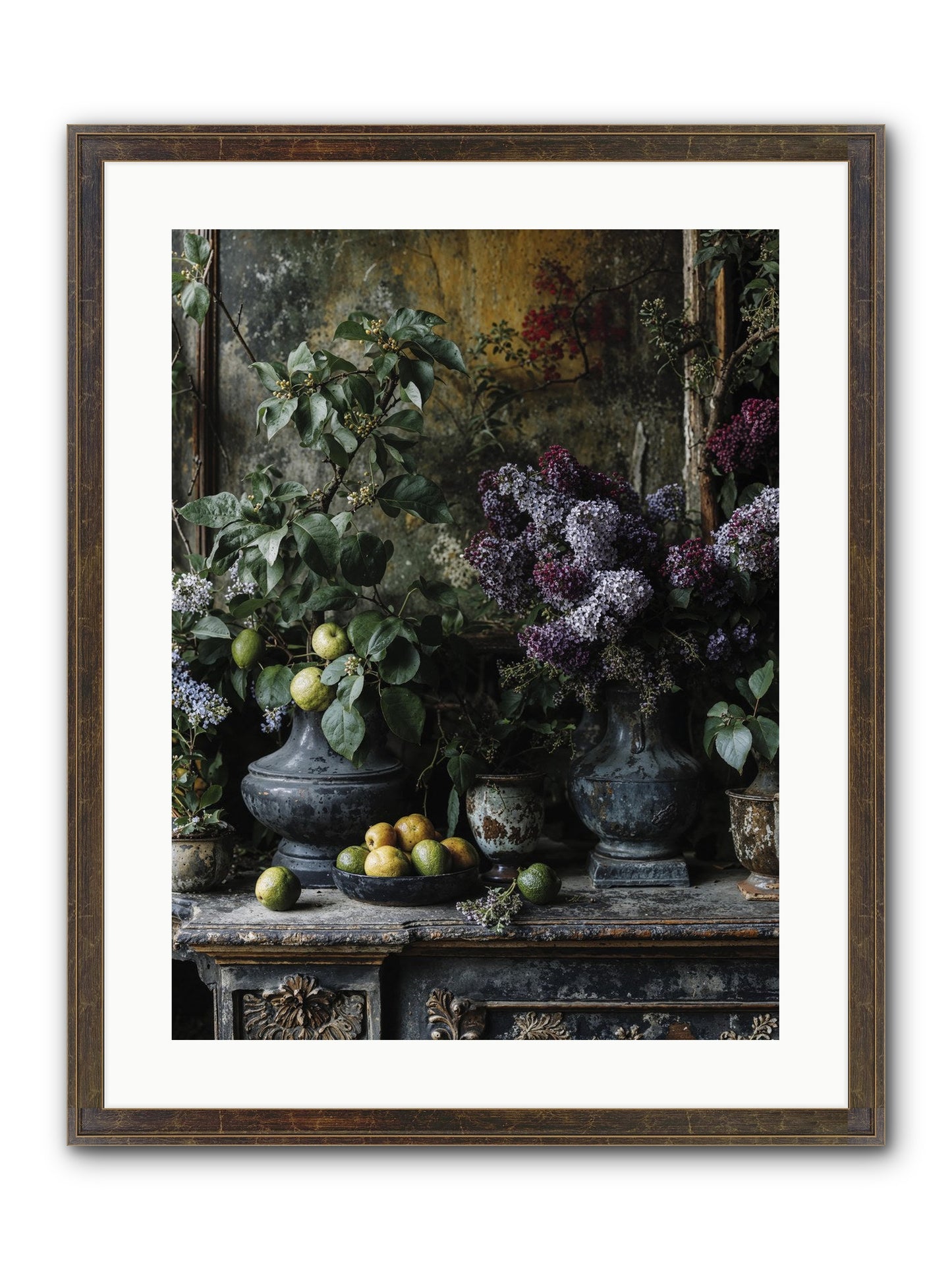 Memory Blooming Framed Print - Slimwoods Black/Gold 18x24