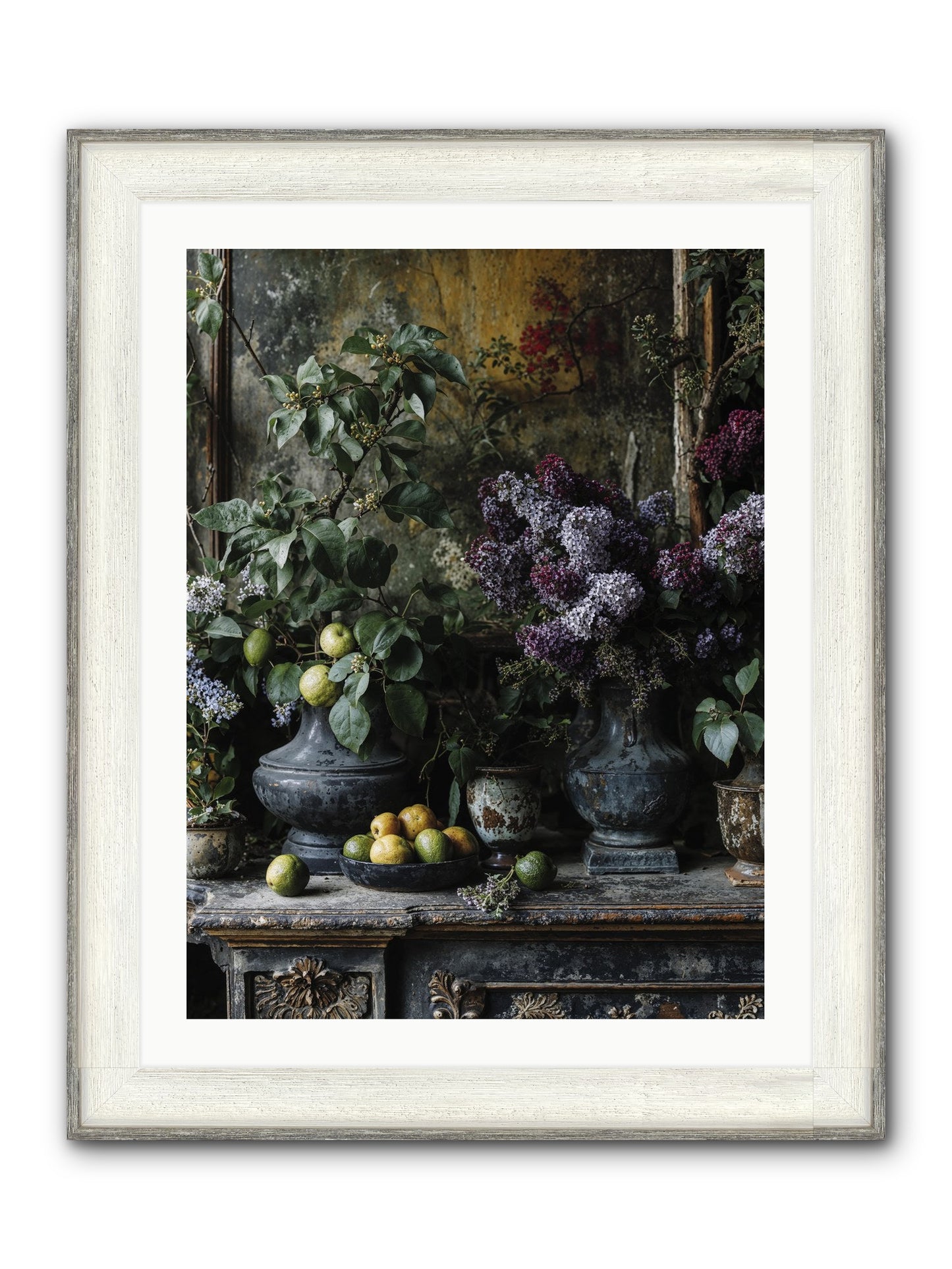 Memory Blooming Framed Print - Driftwood White 24x32