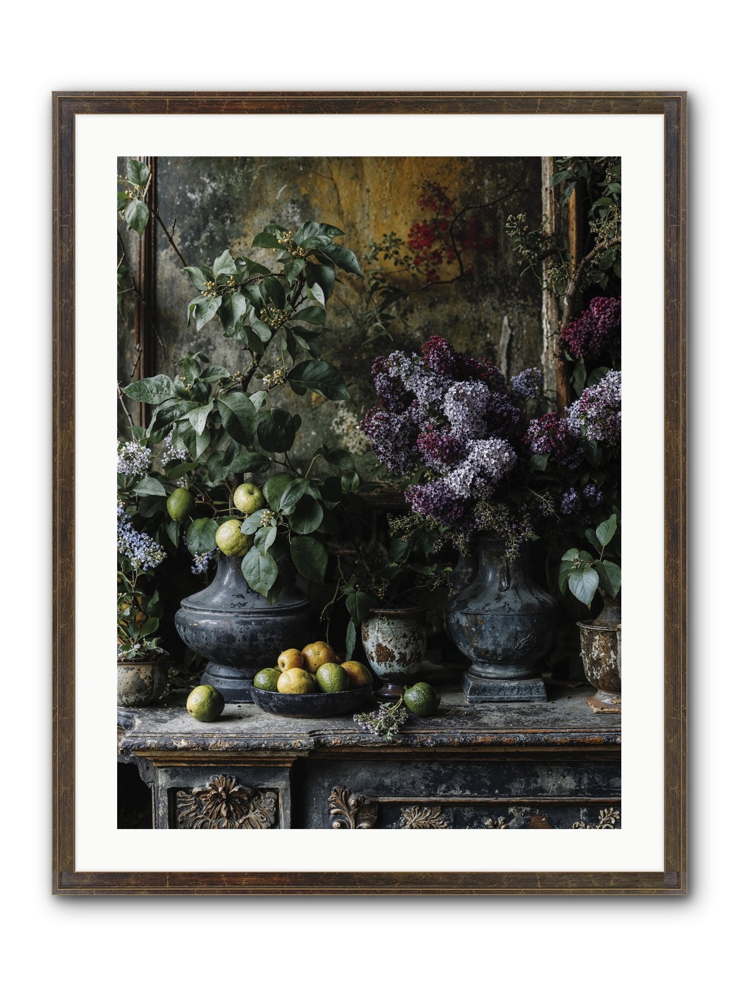 Memory Blooming Framed Print - Slimwoods Black/Gold 24x32