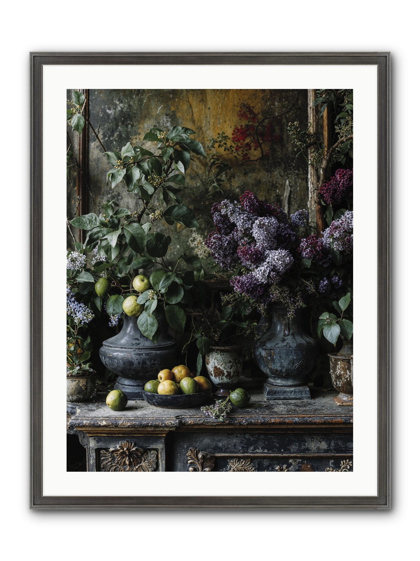 Memory Blooming Framed Print - Slimwoods Black/Silver 24x32