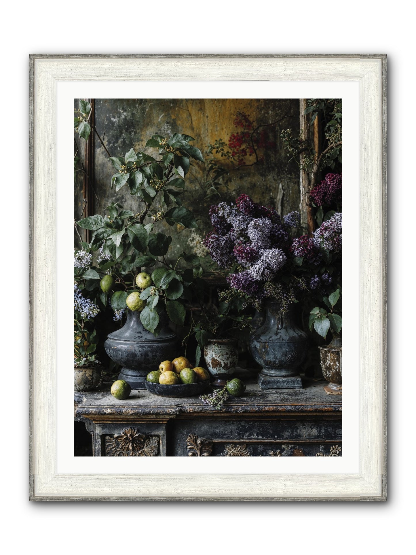 Memory Blooming Framed Print - Driftwood White 30x40