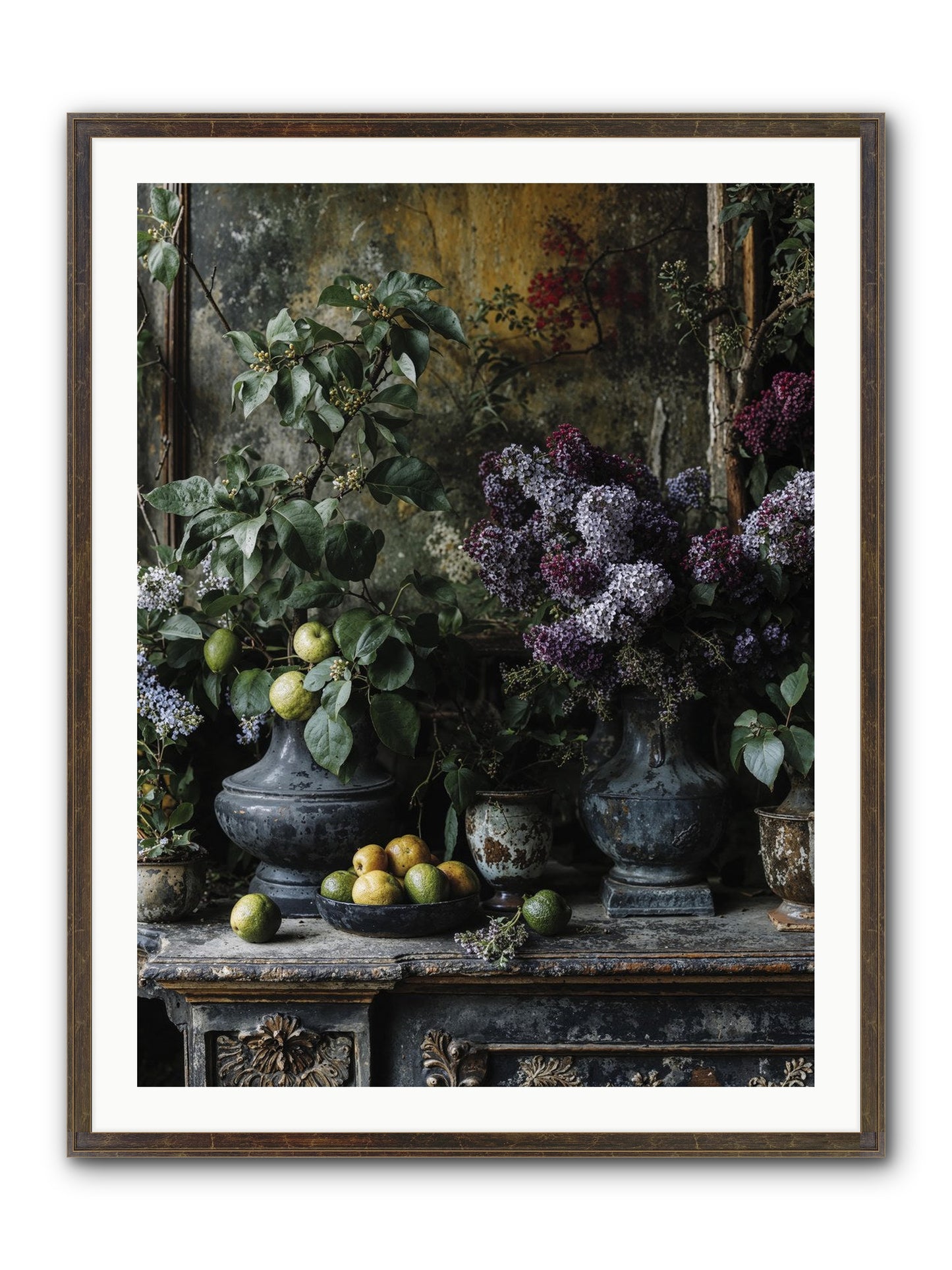 Memory Blooming Framed Print - Slimwoods Black/Gold 30x40