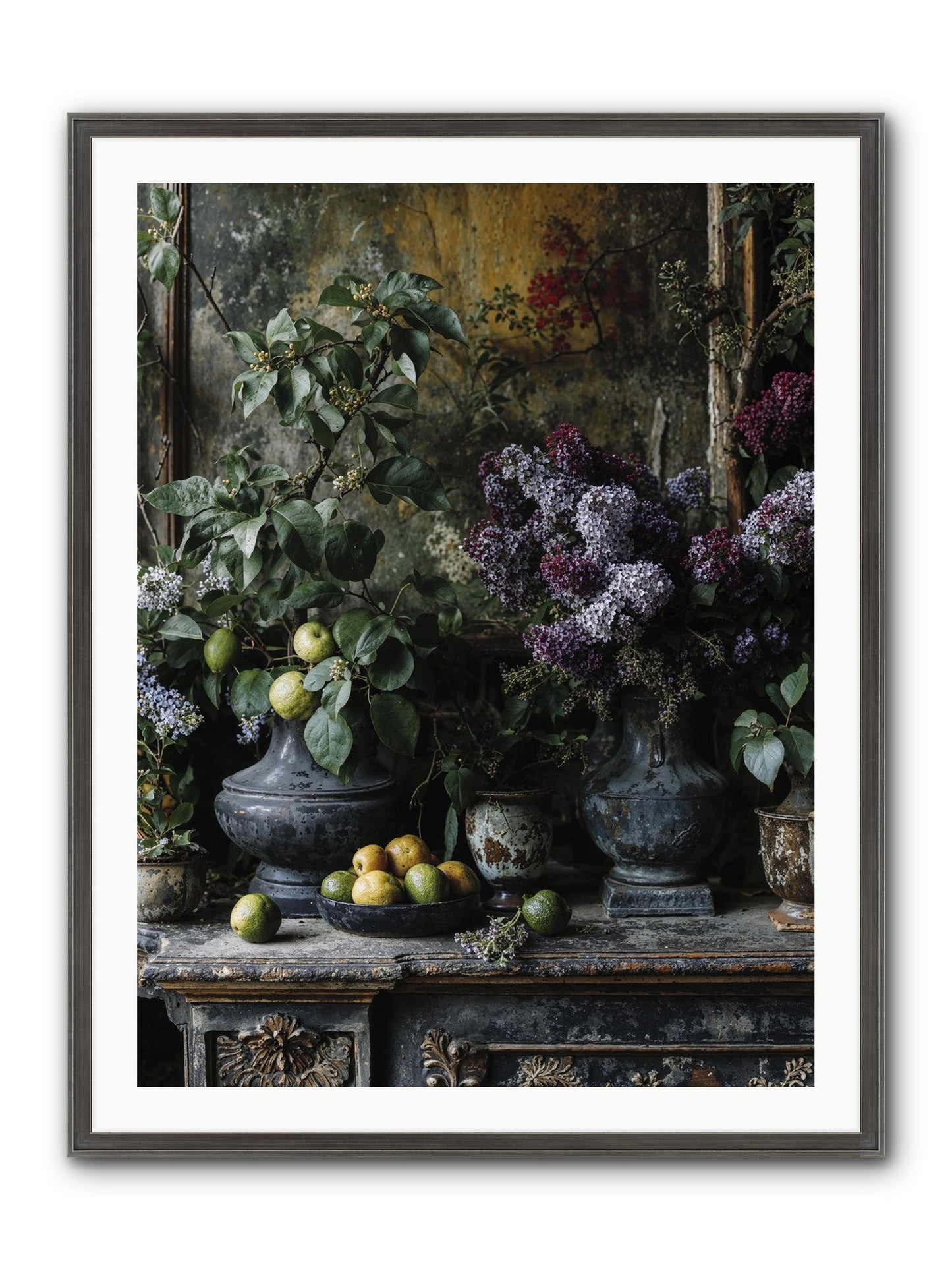 Memory Blooming Framed Print - Slimwoods Black/Silver 30x40