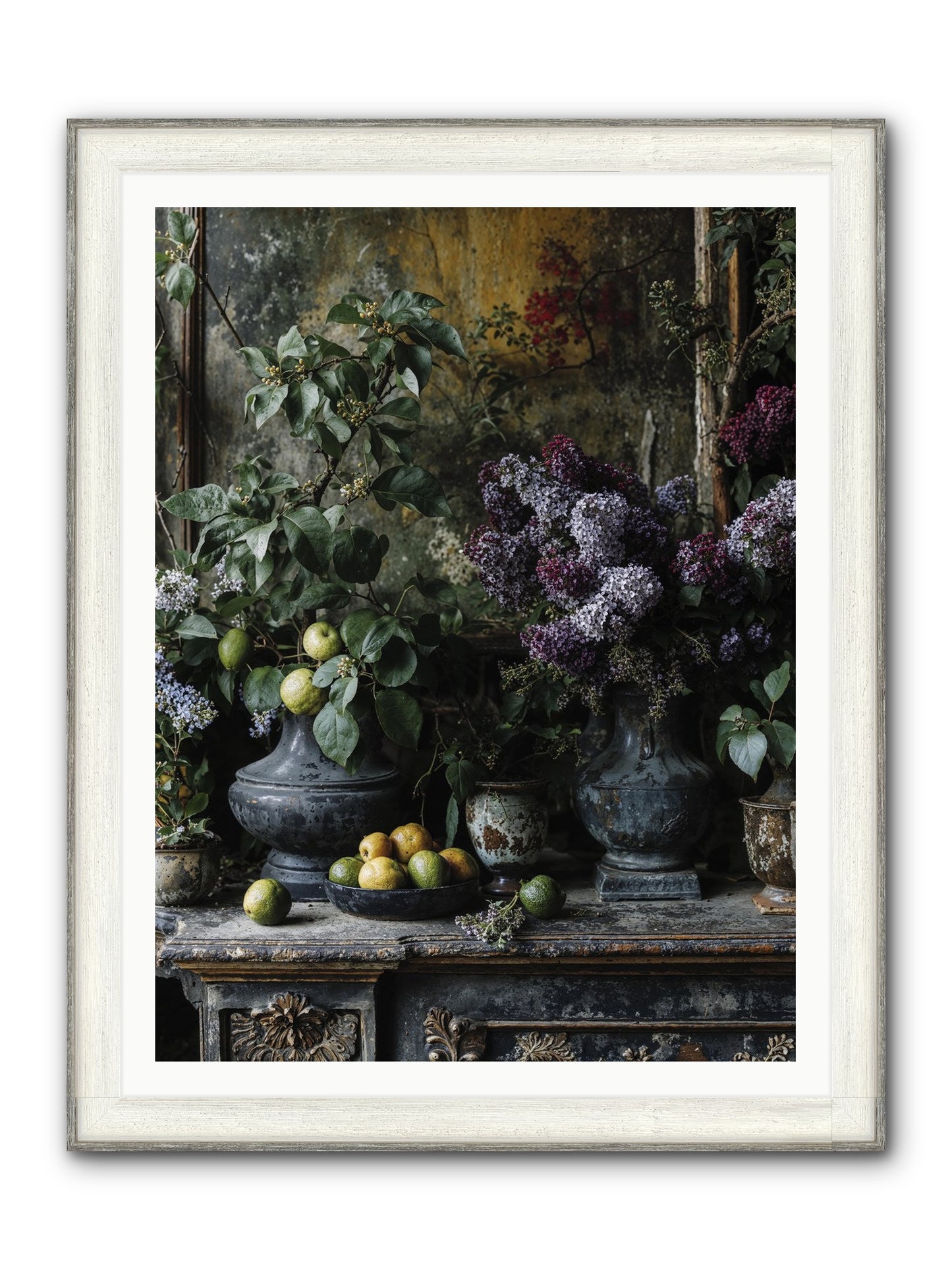 Memory Blooming Framed Print - Driftwood White 36x48