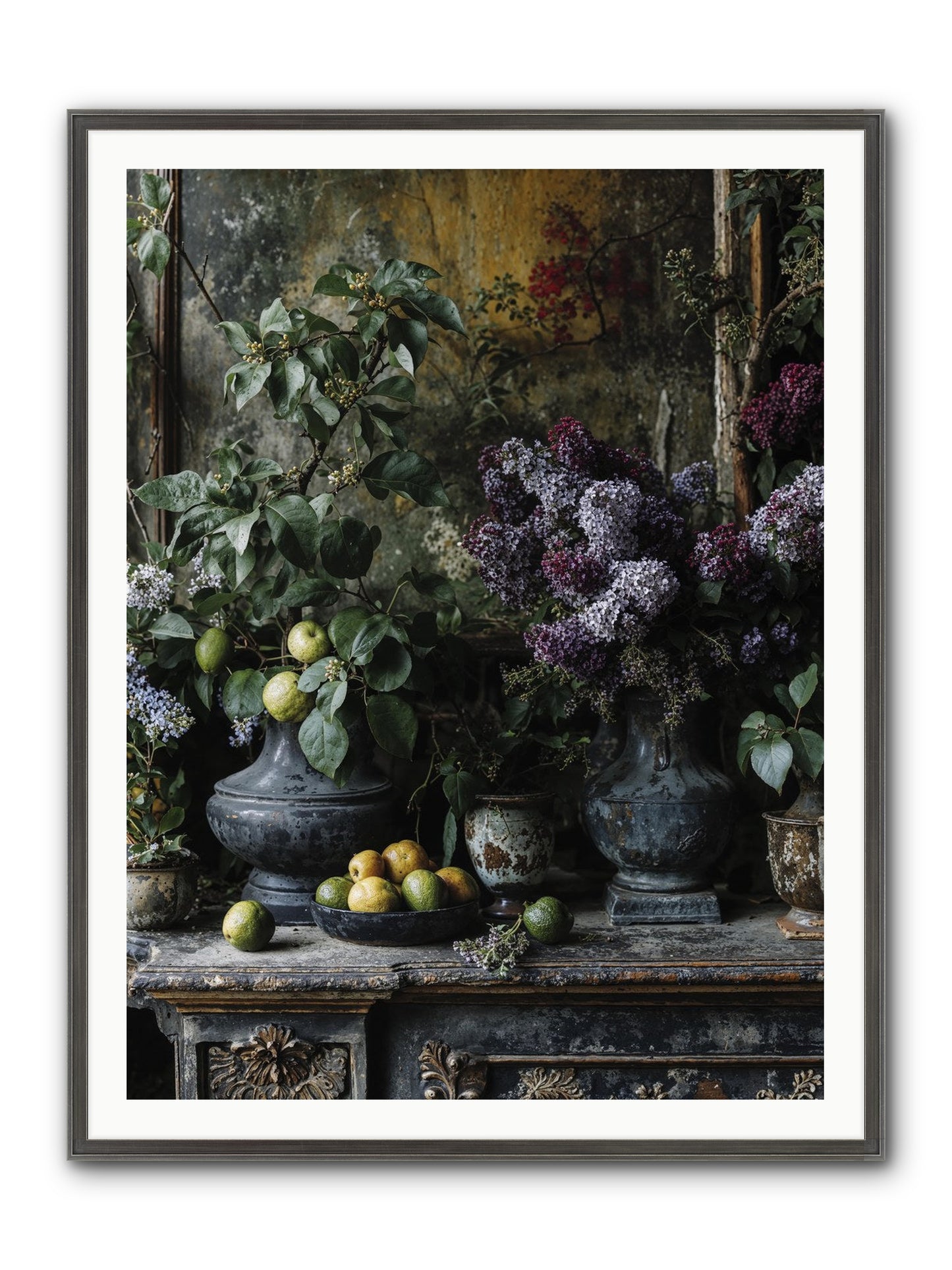Memory Blooming Framed Print - Slimwoods Black/Silver 36x48
