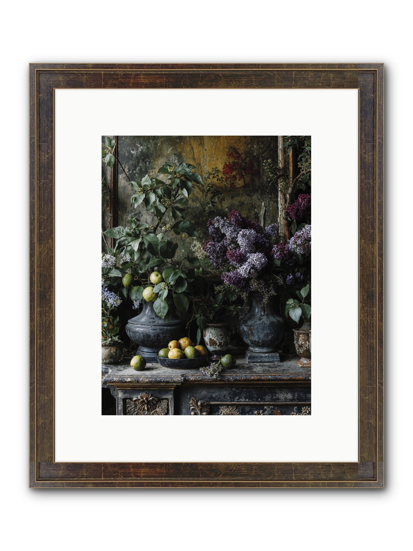 Memory Blooming Framed Print - Slimwoods Black/Gold 9x12