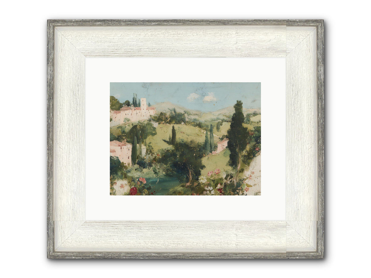 Memory Of Provence Framed Print - Driftwood White 12x9