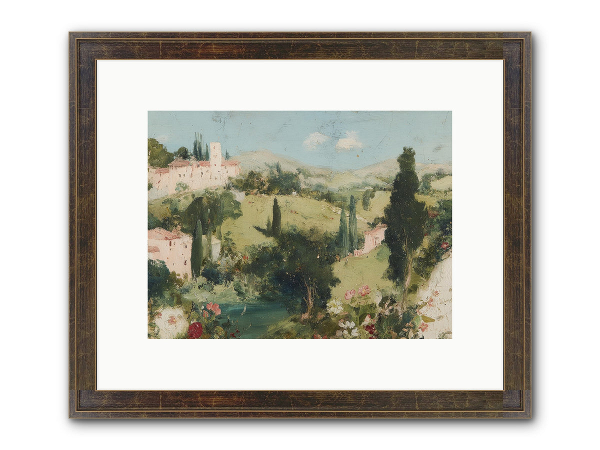 Memory Of Provence Framed Print - Slimwoods Black/Gold 12x9
