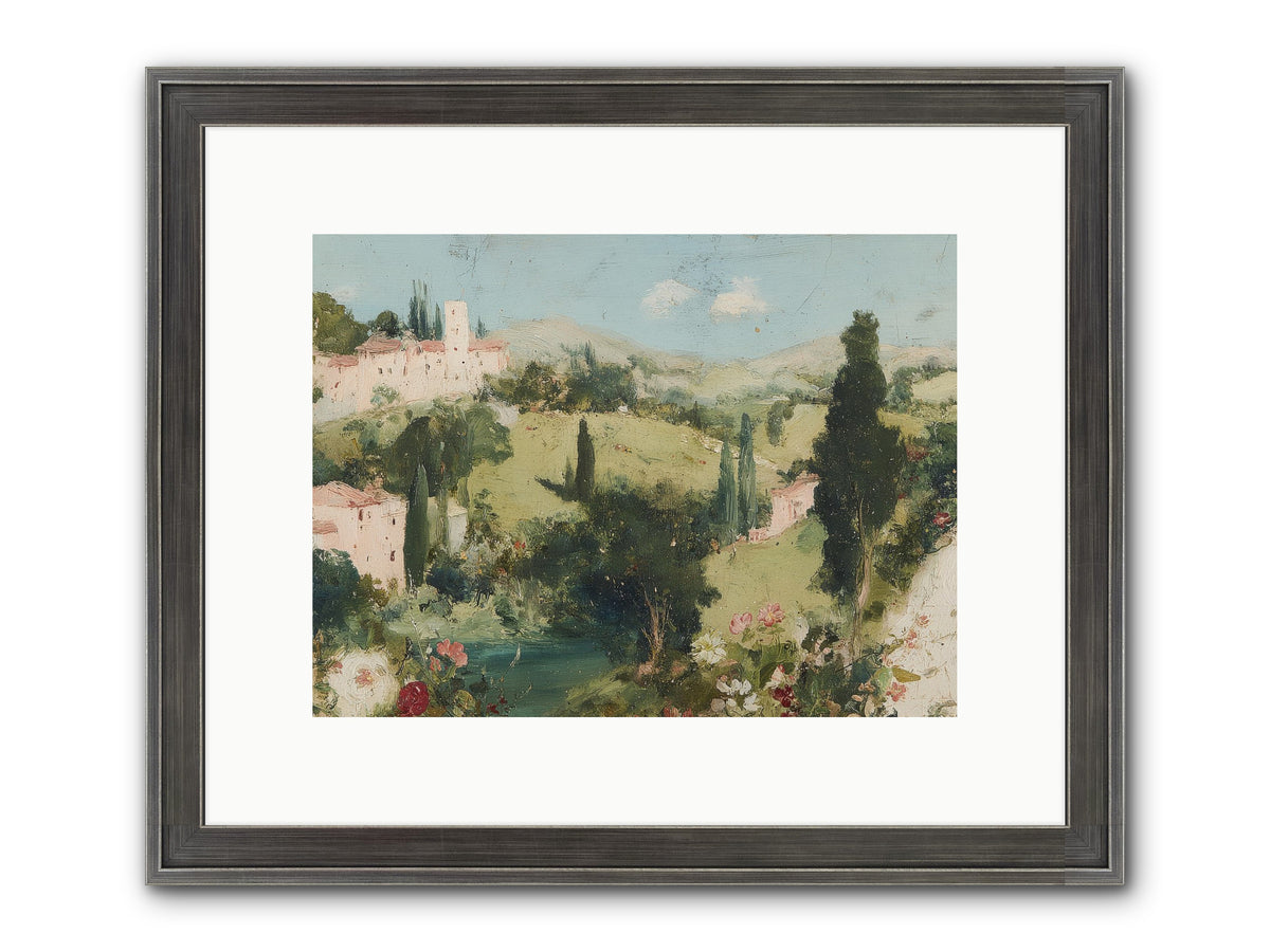 Memory Of Provence Framed Print - Slimwoods Black/Silver 12x9