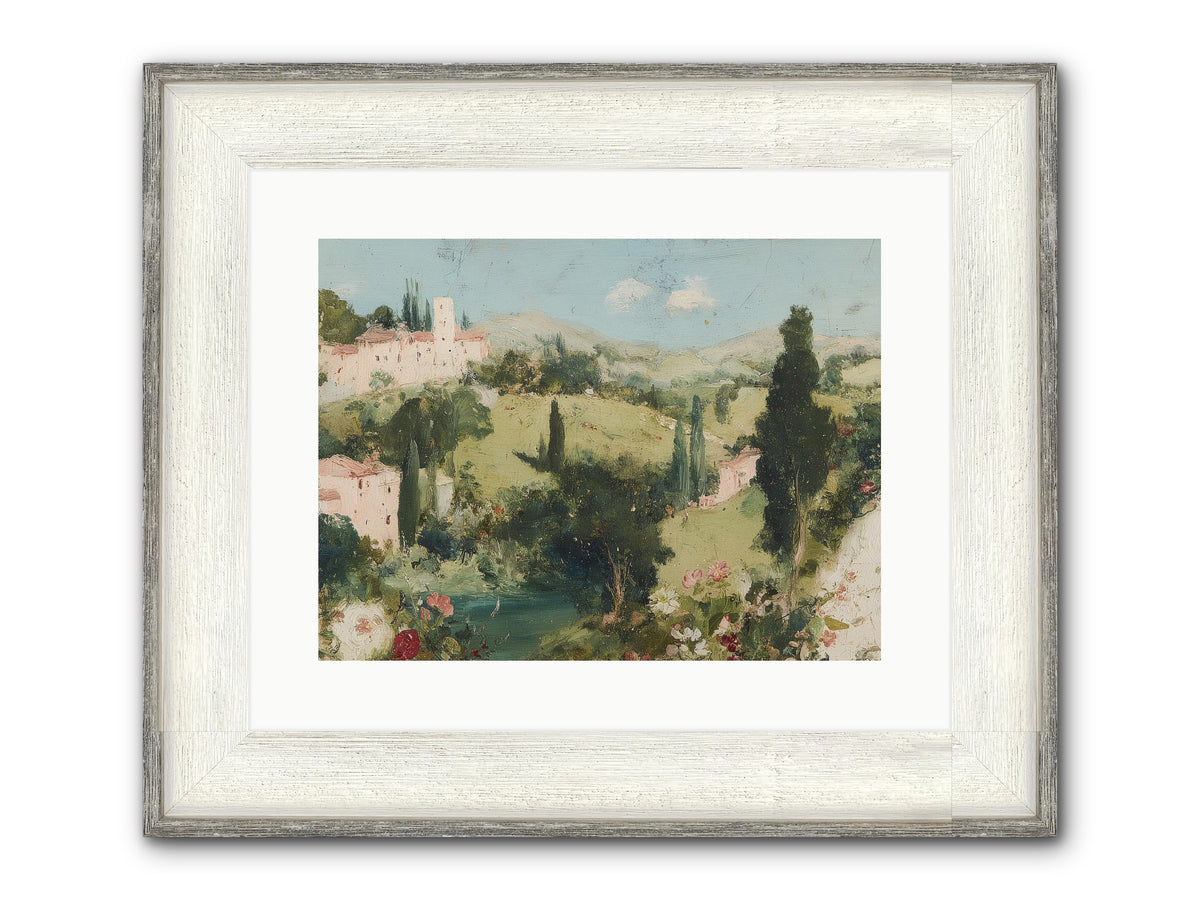 Memory Of Provence Framed Print - Driftwood White 16x12