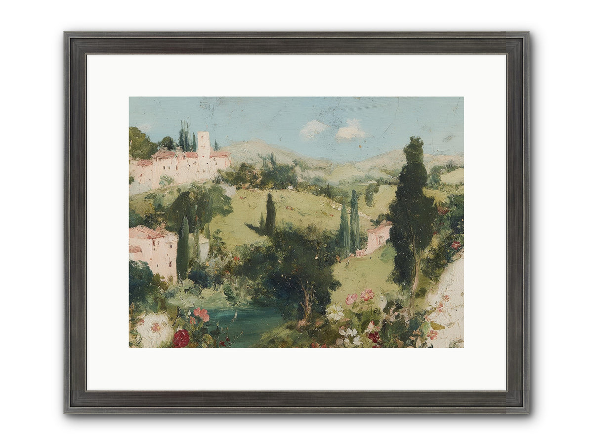 Memory Of Provence Framed Print - Slimwoods Black/Silver 16x12