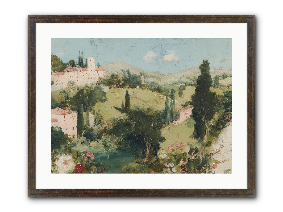 Memory Of Provence Framed Print - Slimwoods Black/Gold 24x18