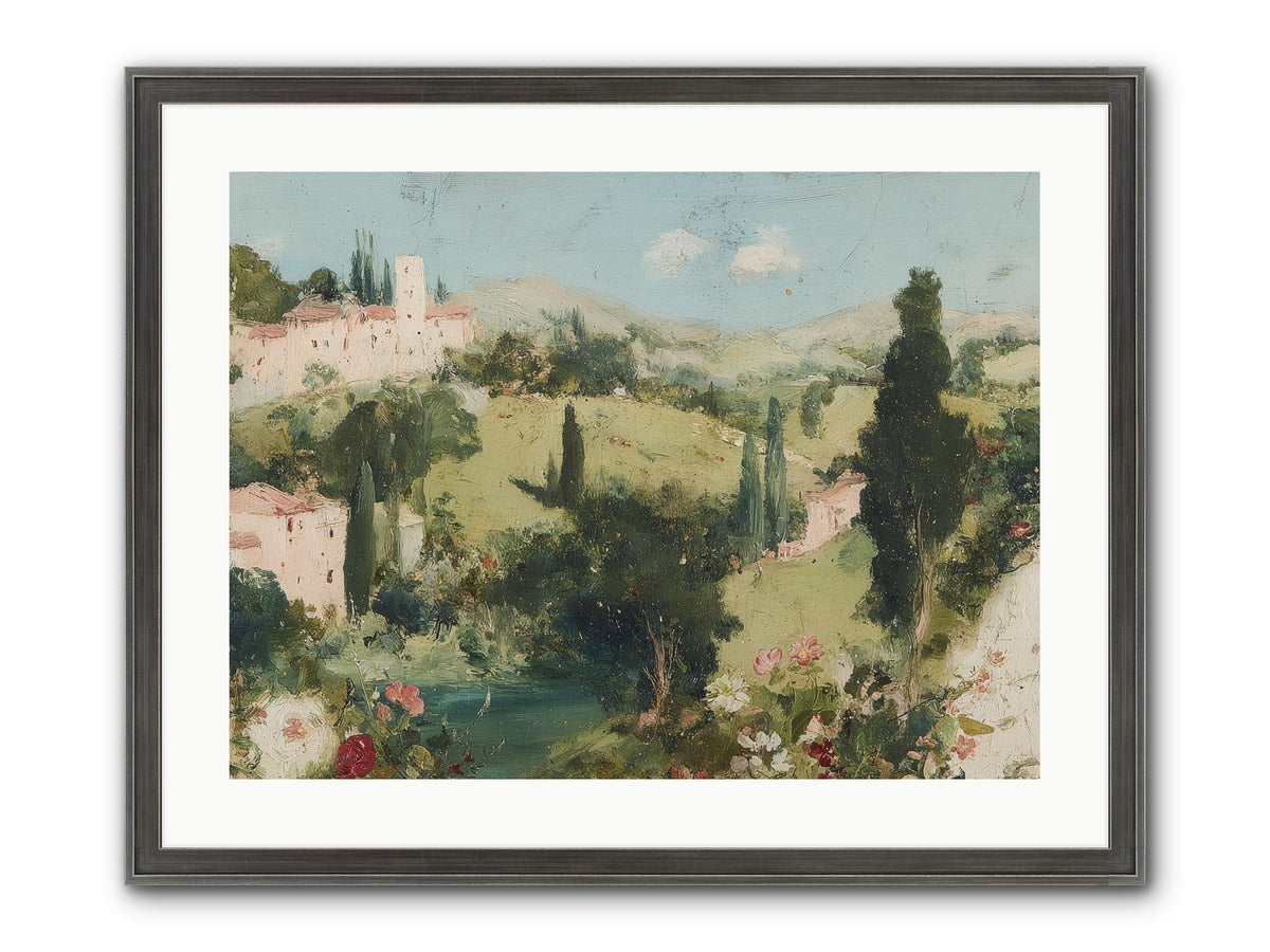 Memory Of Provence Framed Print - Slimwoods Black/Silver 24x18