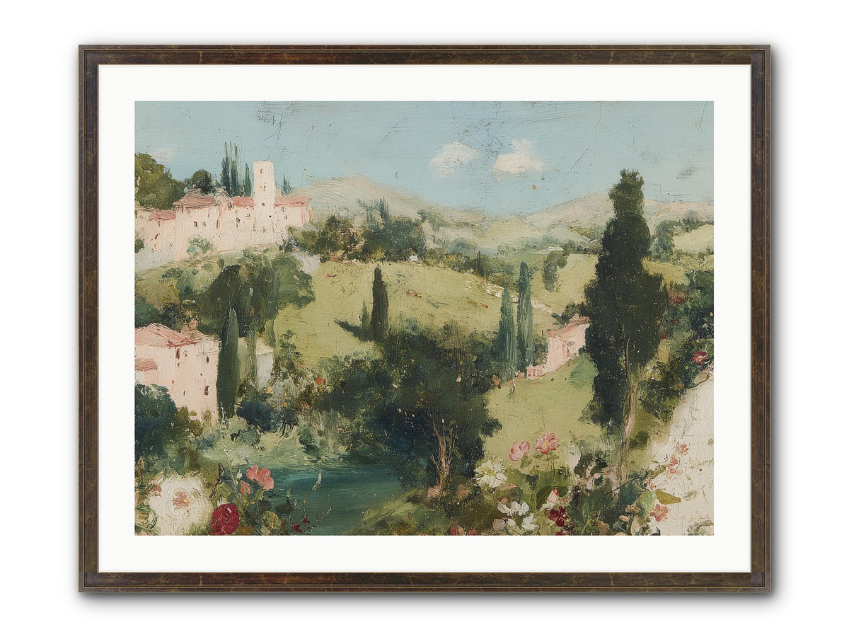 Memory Of Provence Framed Print - Slimwoods Black/Gold 32x24
