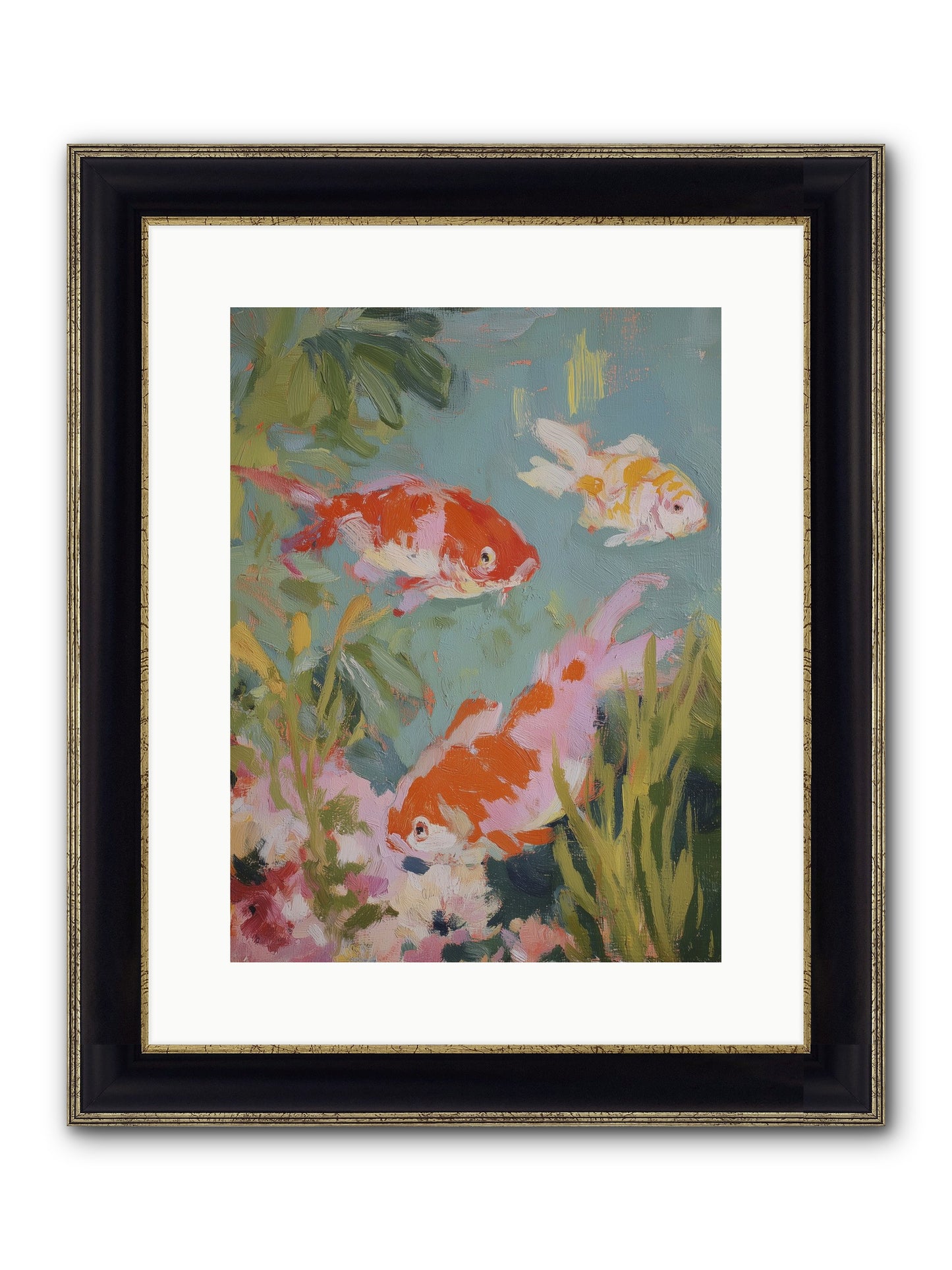 Memory's Seascape Framed Print - Black & Gold 12x16