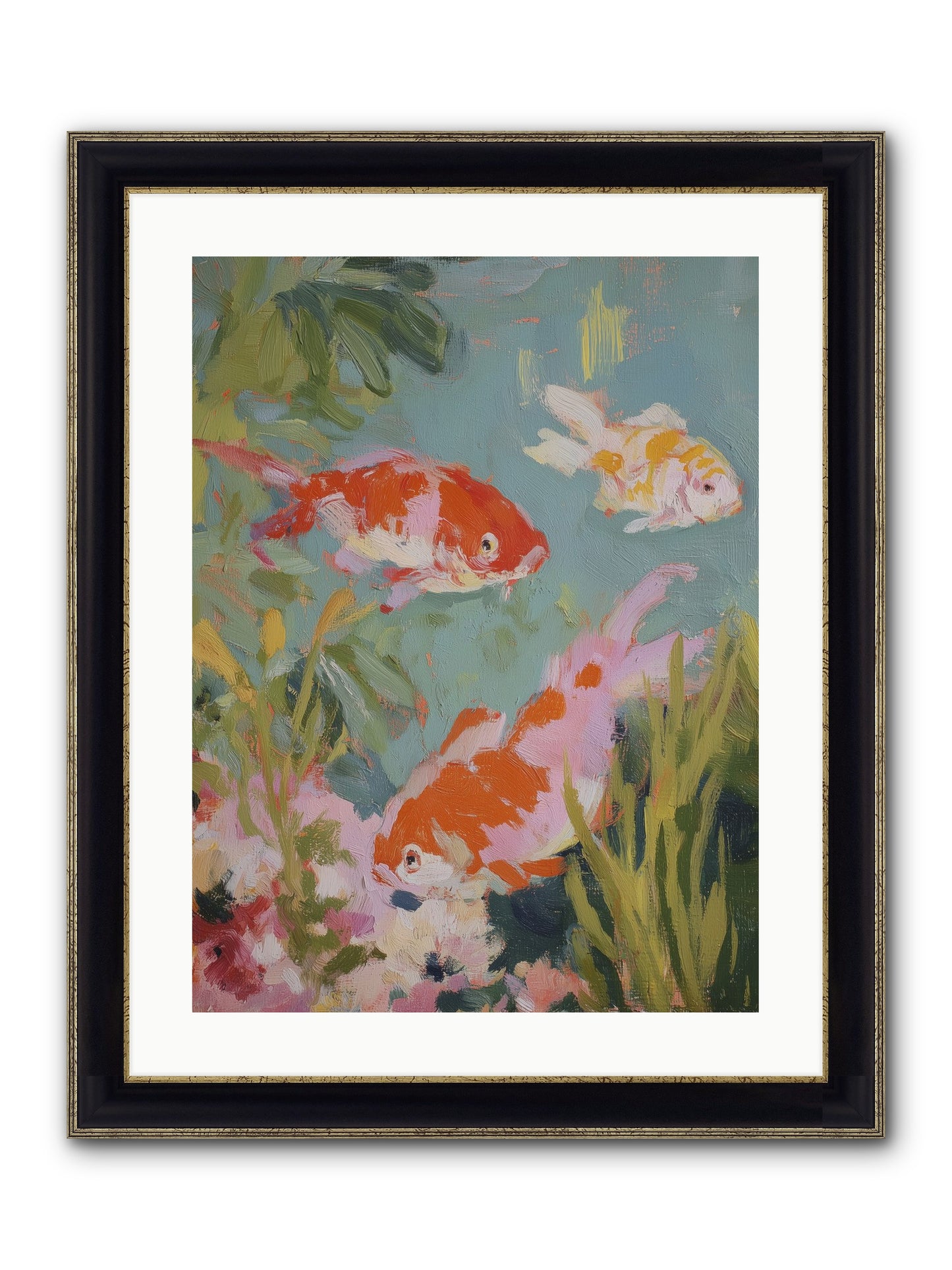 Memory's Seascape Framed Print - Black & Gold 18x24
