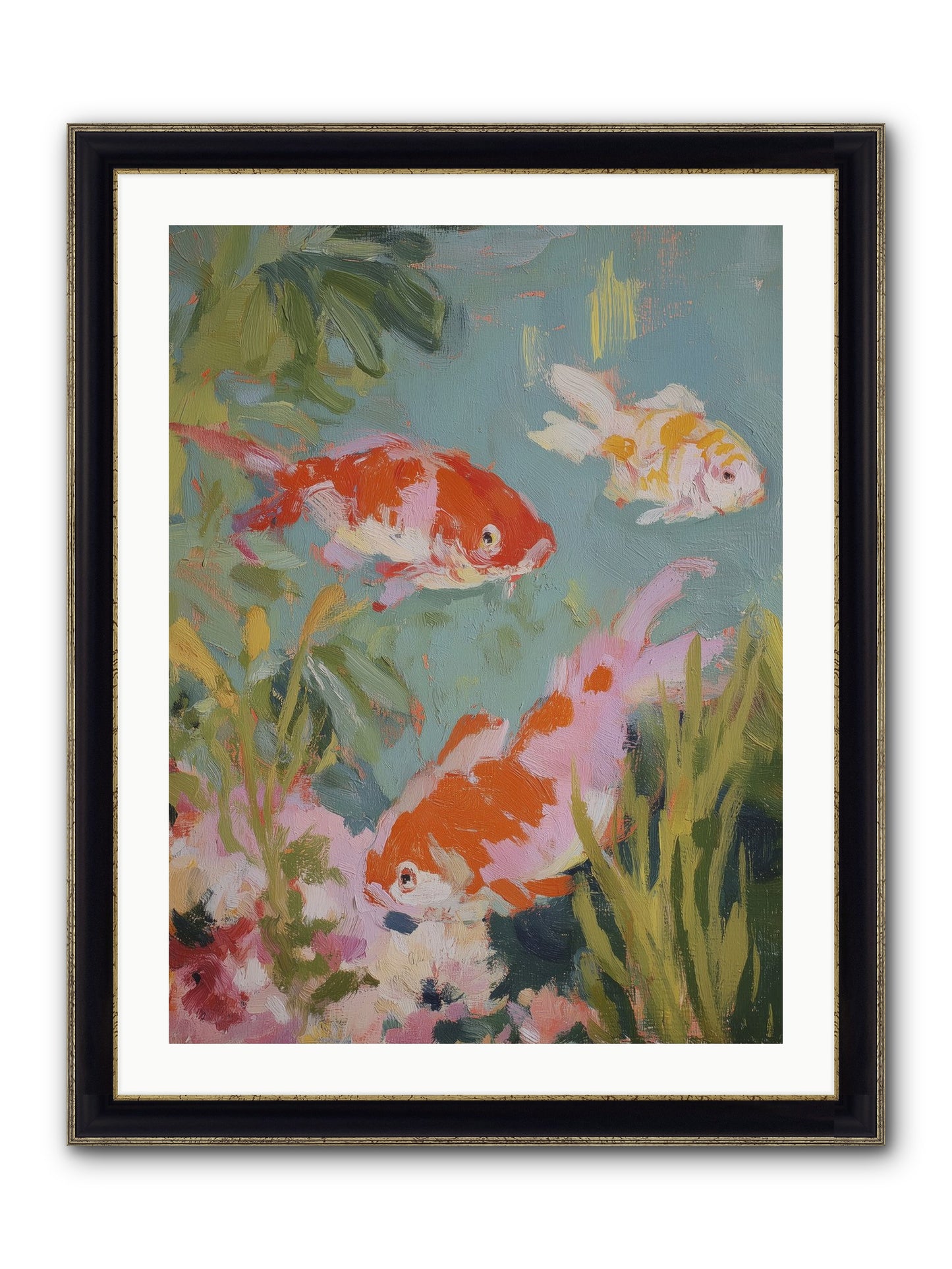 Memory's Seascape Framed Print - Black & Gold 24x32