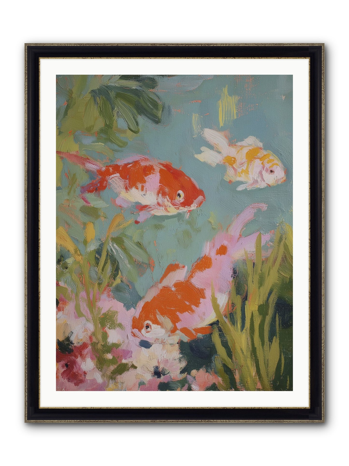 Memory's Seascape Framed Print - Black & Gold 30x40