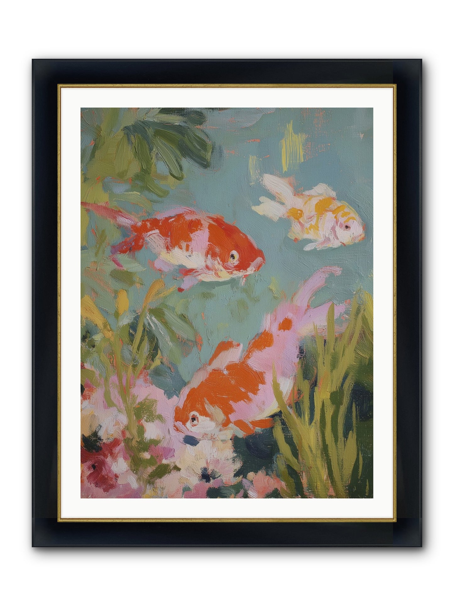 Memory's Seascape Framed Print - Wide Black w/Gold 30x40