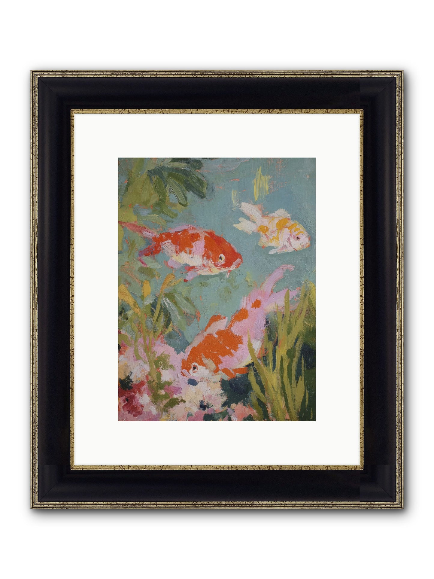 Memory's Seascape Framed Print - Black & Gold 9x12
