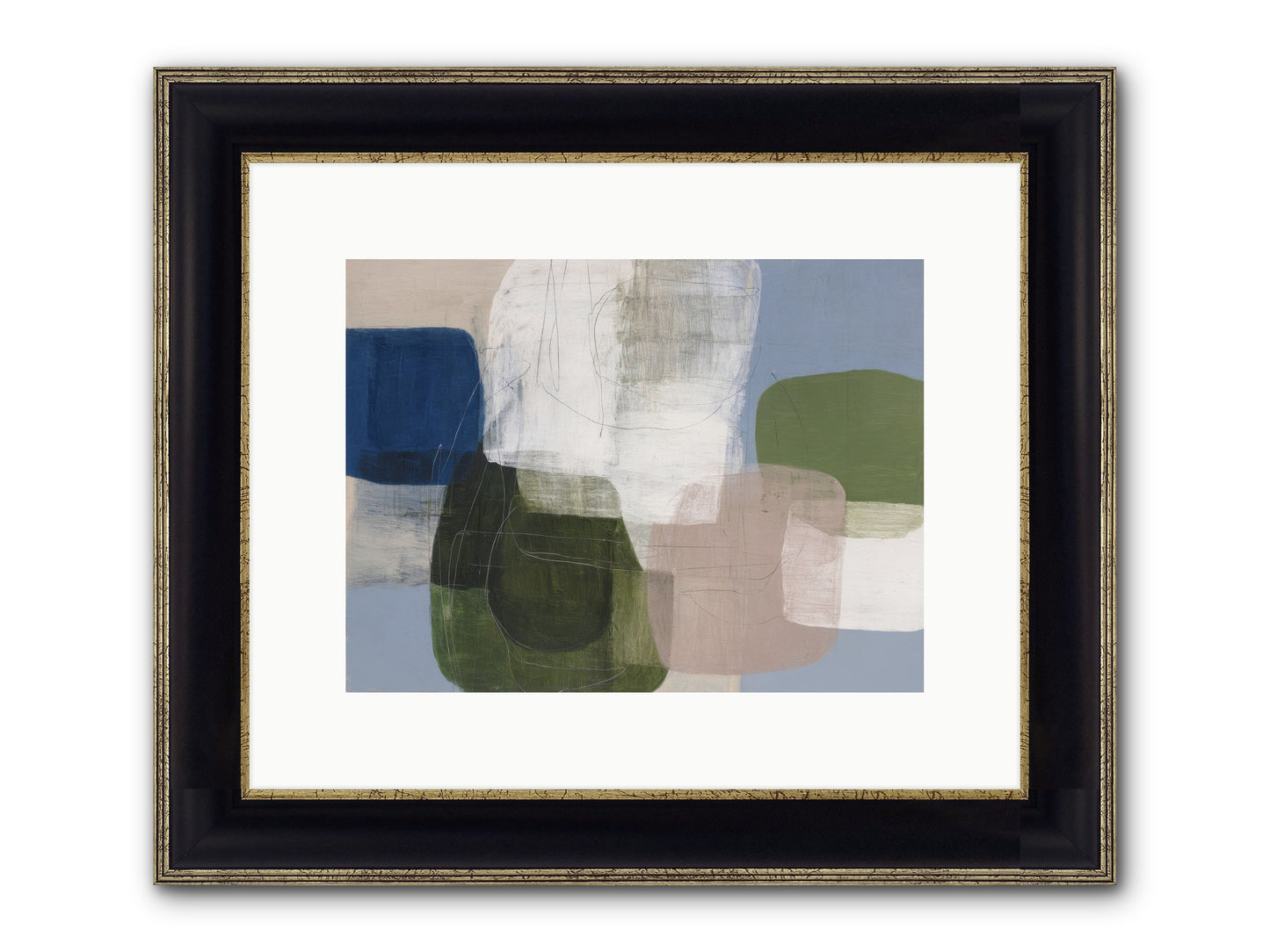 Meridian Framed Print - Black & Gold 12x9